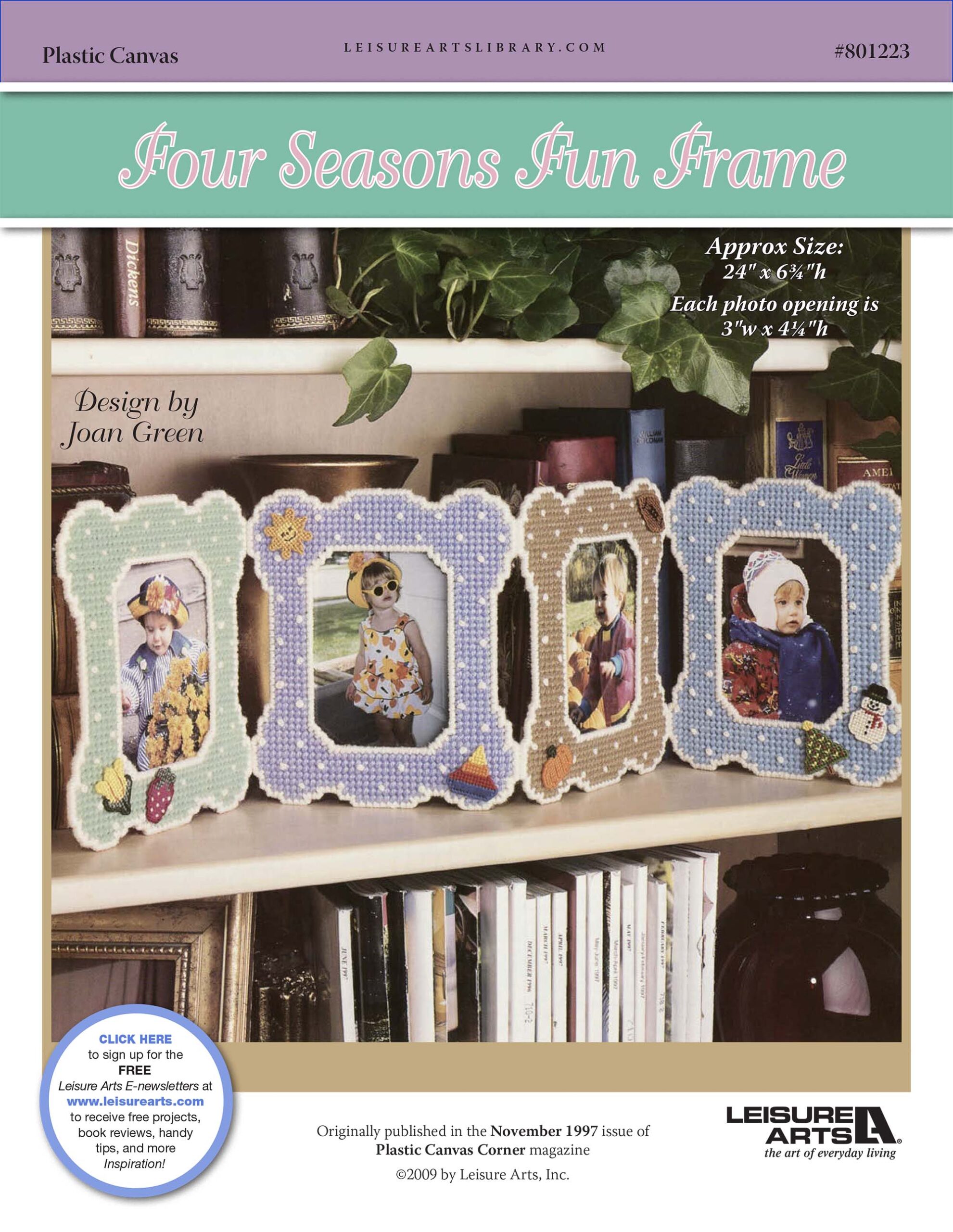 Leisure Arts Four Seasons Fun Frame Plastic Canvas ePattern