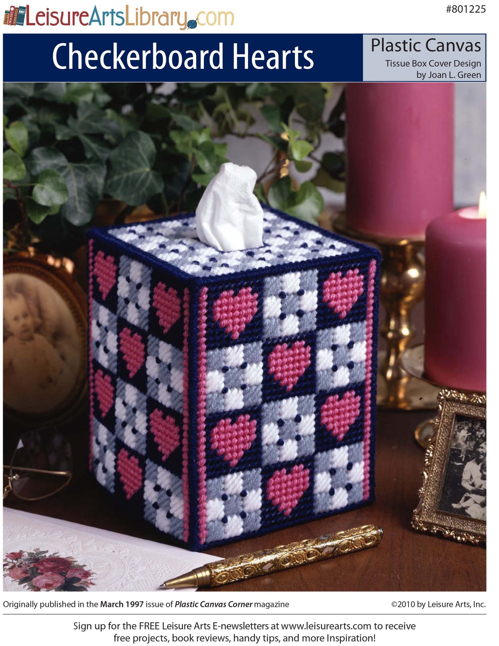 Leisure Arts Checkerboard Hearts Plastic Canvas ePattern