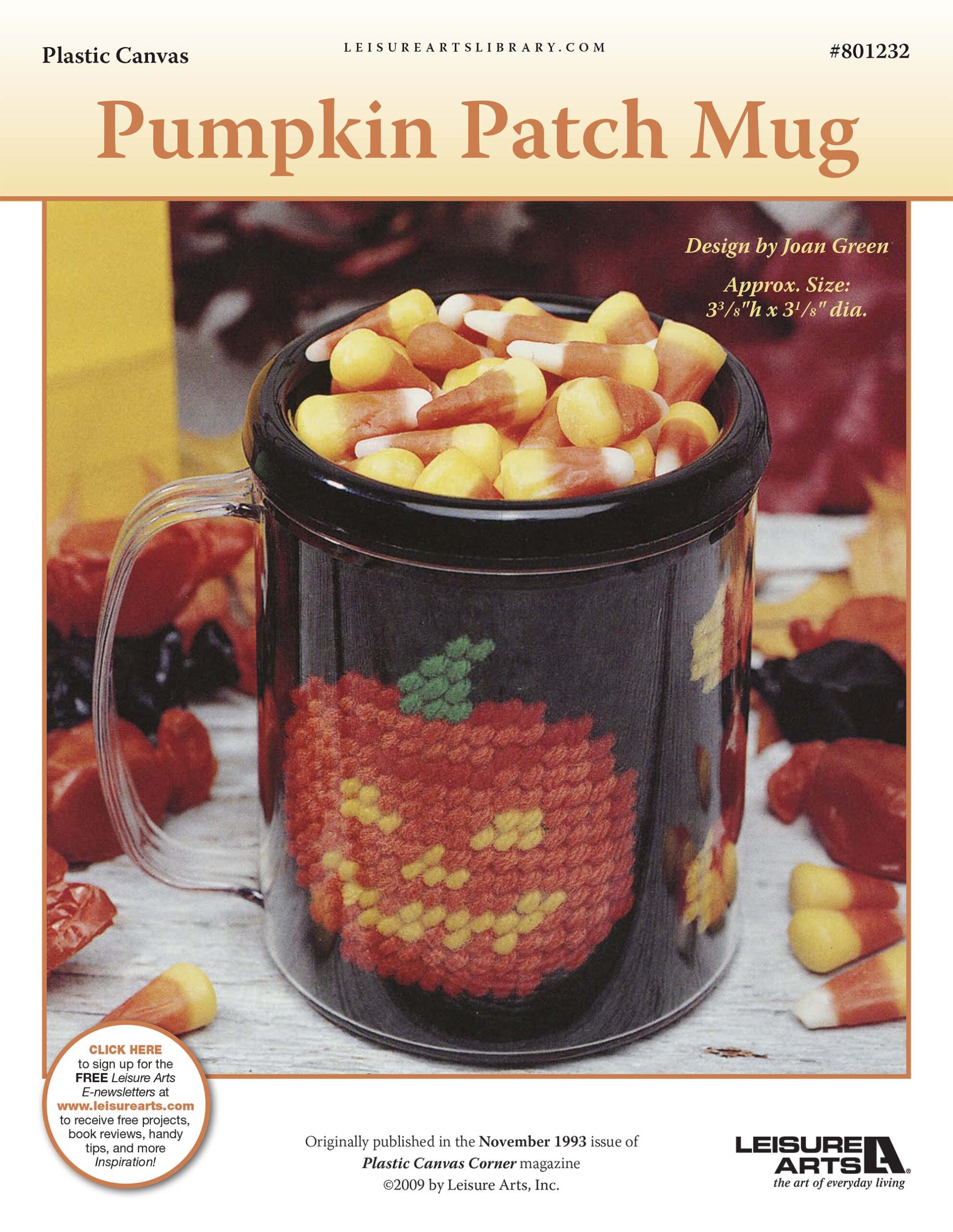 Leisure Arts Pumpkin Patch Mug Plastic Canvas ePattern