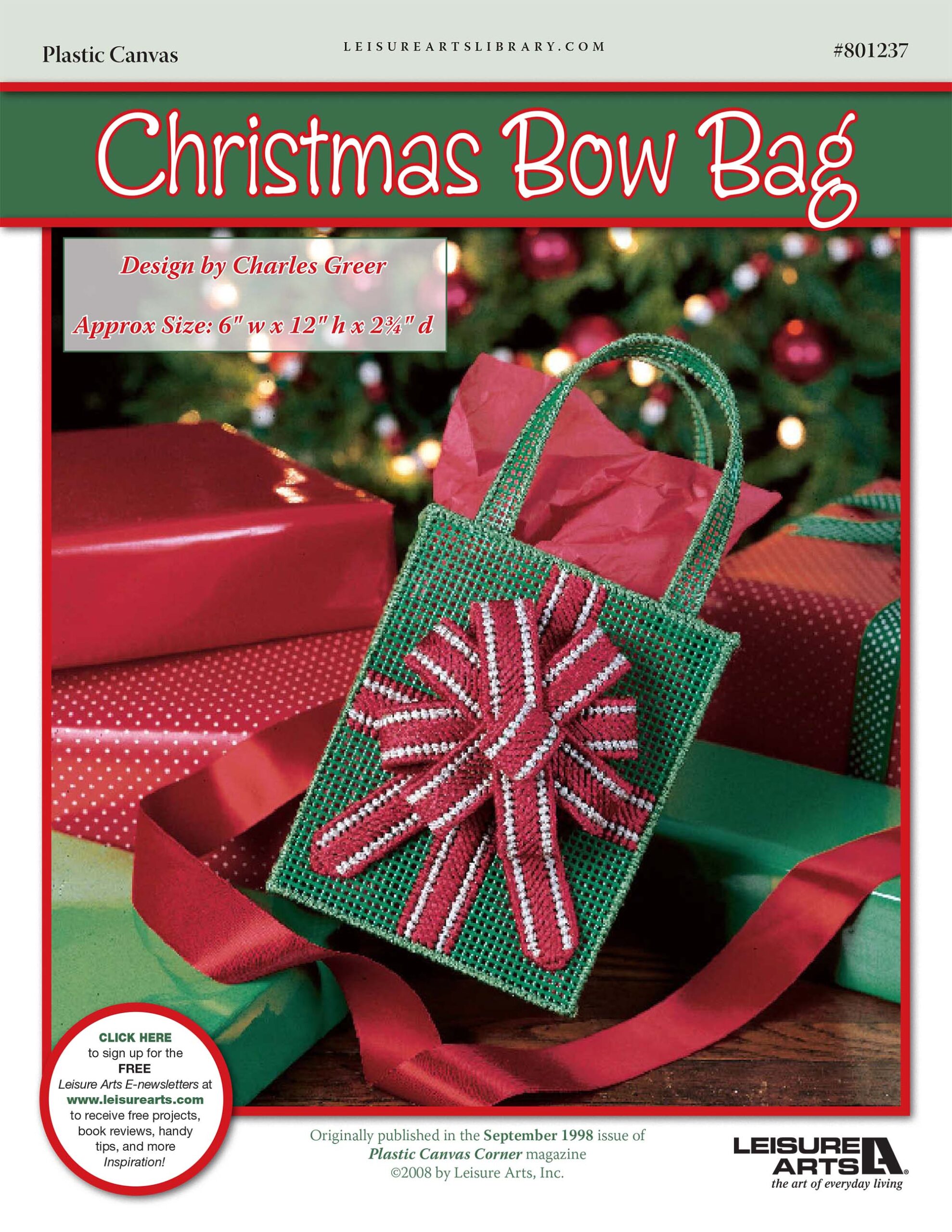 Leisure Arts Bow Bag Plastic Canvas ePattern