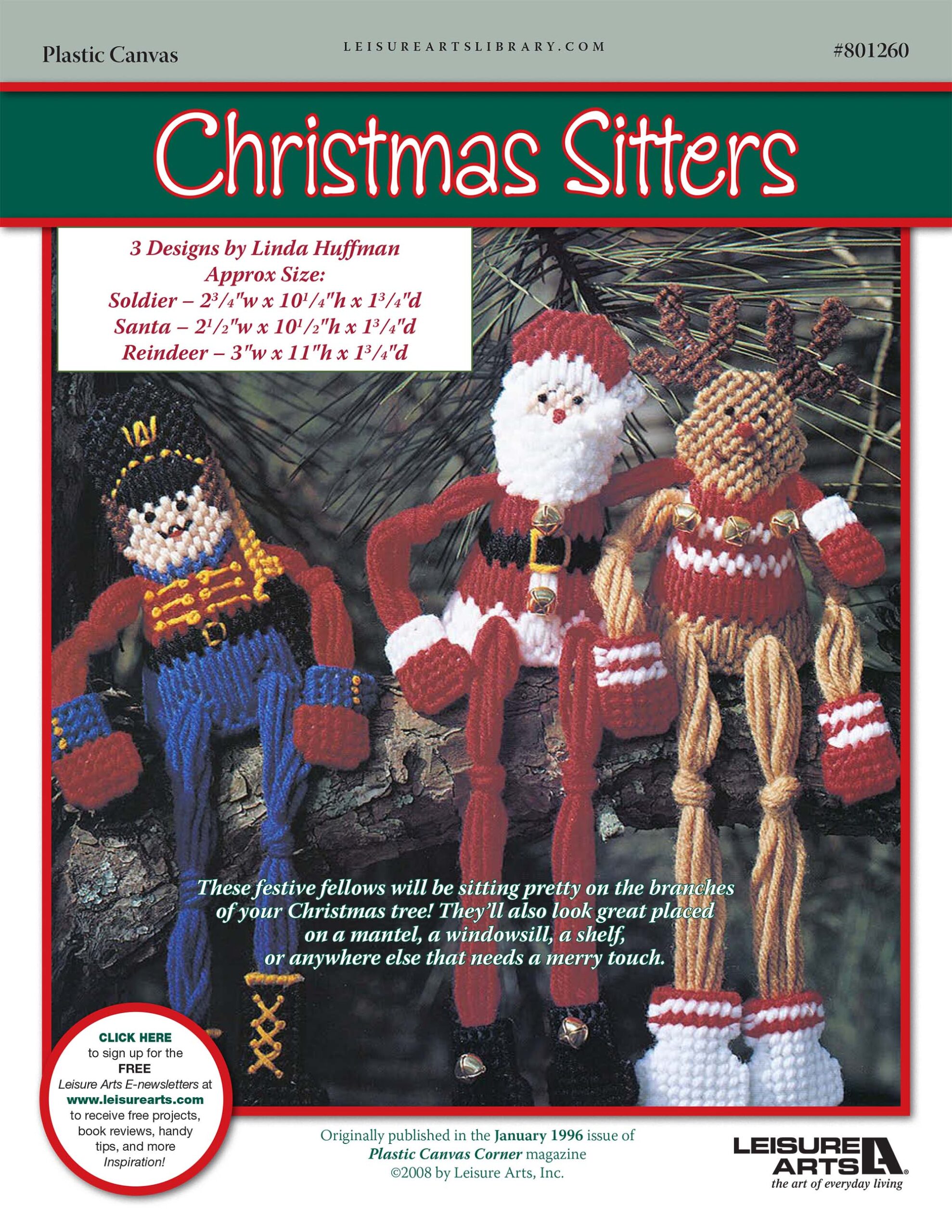 Leisure Arts Christmas Sitters Plastic Canvas ePattern