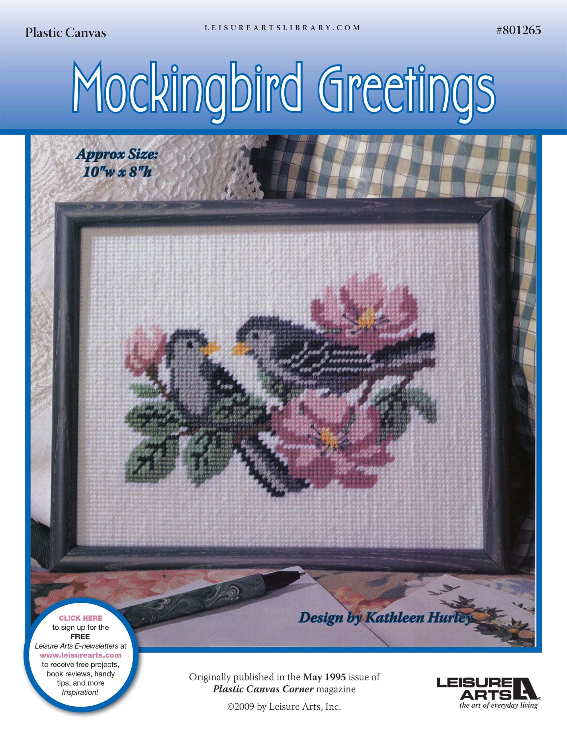 Leisure Arts Mockingbird Greetings Plastic Canvas ePattern
