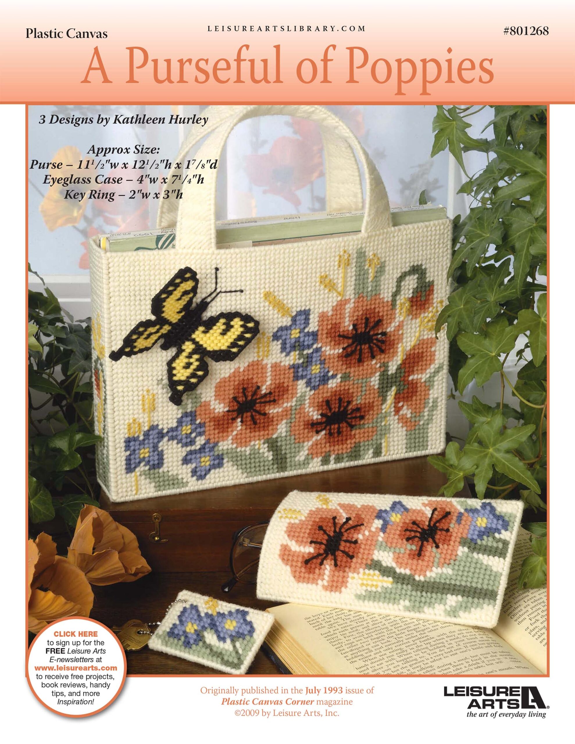 Leisure Arts A Purseful of Poppies Set Plastic Canvas ePattern