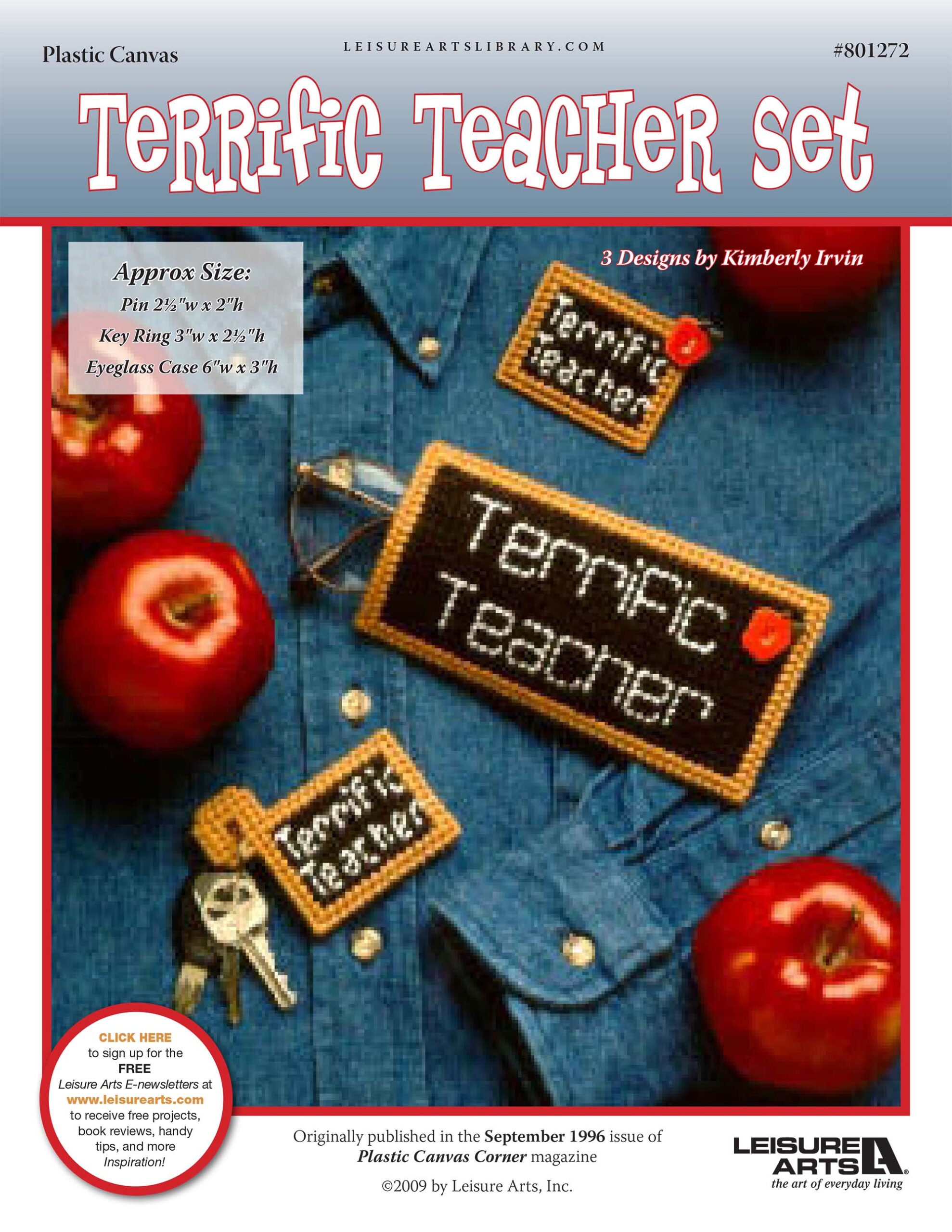 Leisure Arts Terrific Teacher Set Plastic Canvas ePattern