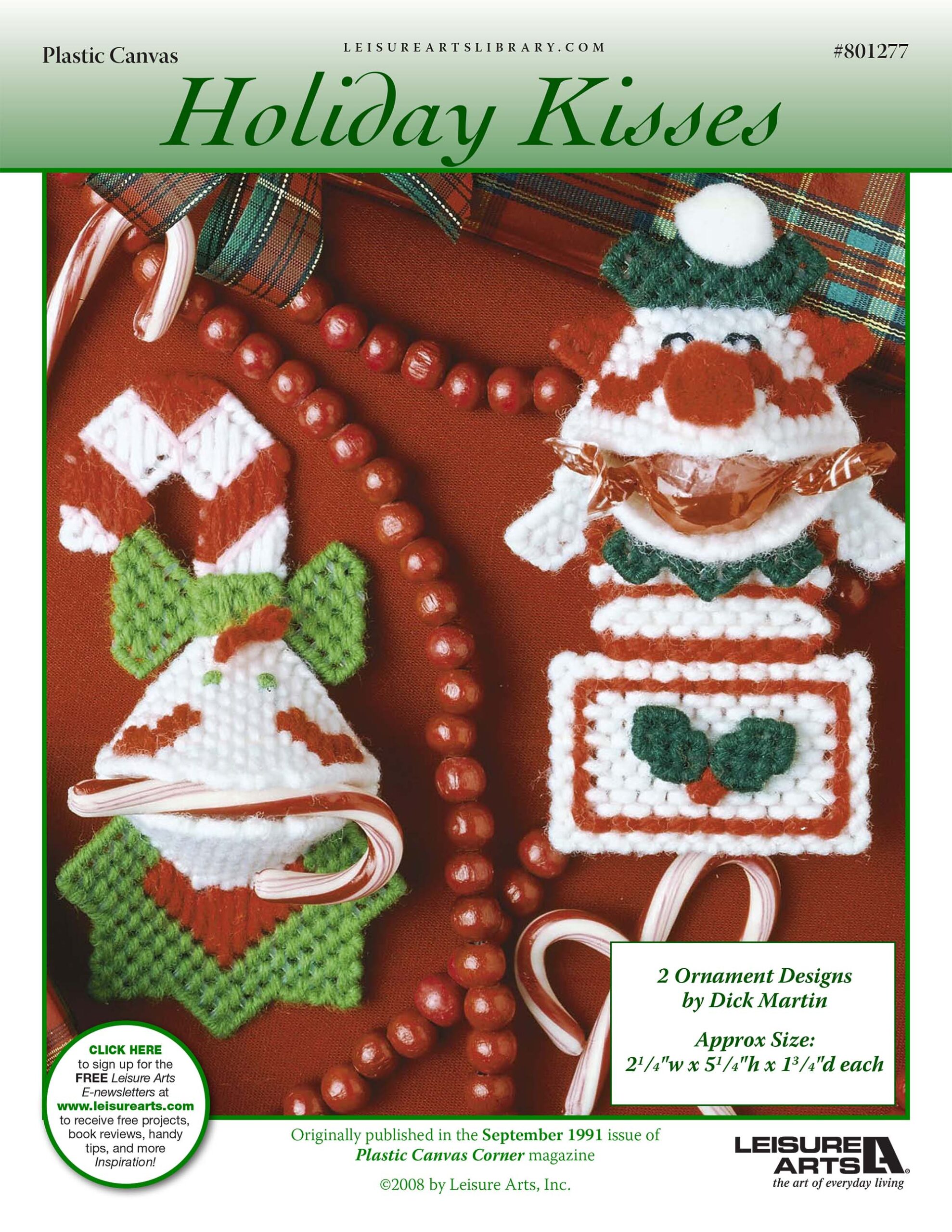 Leisure Arts Holiday Kisses Ornaments Plastic Canvas ePattern