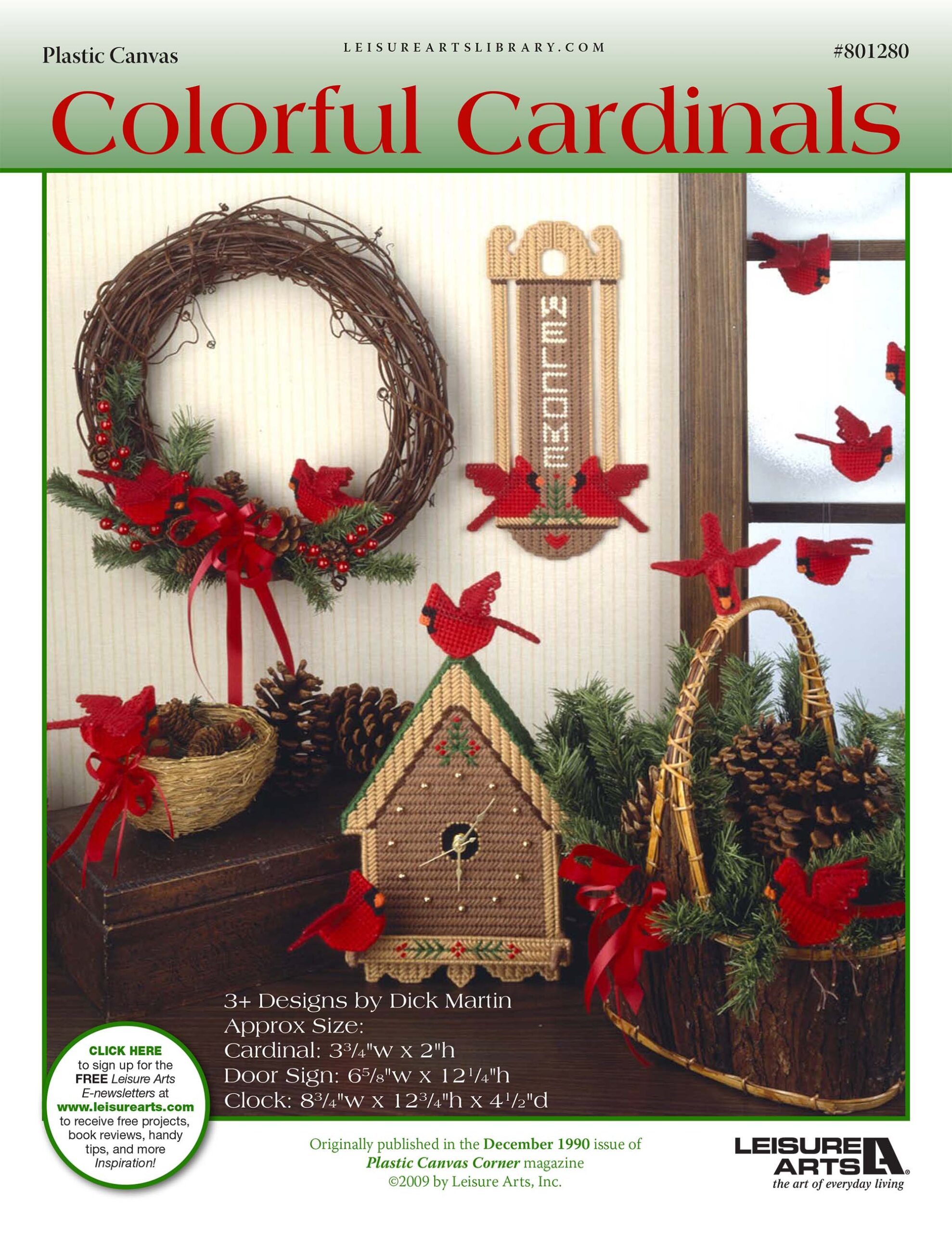 Leisure Arts Colorful Cardinals Set Plastic Canvas ePattern