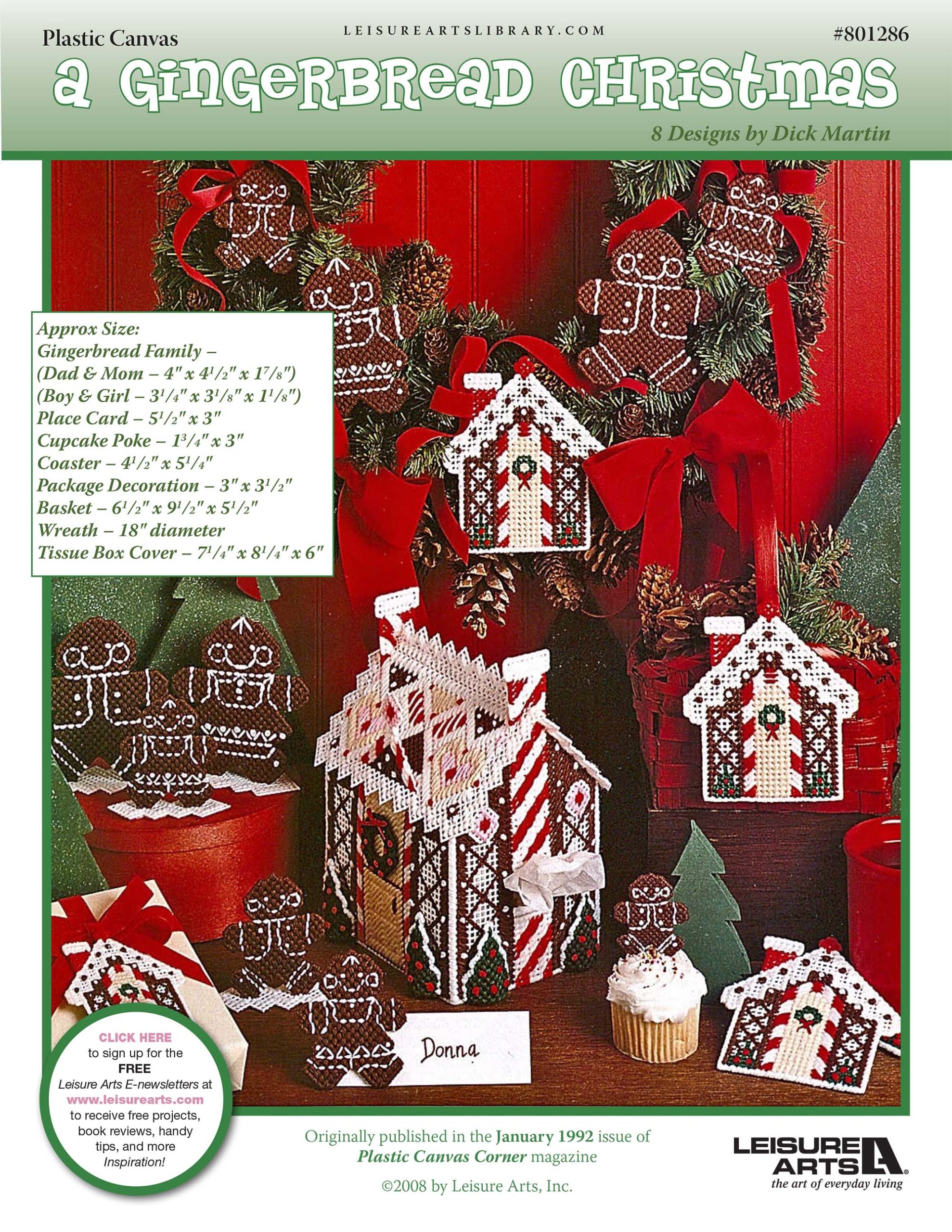Leisure Arts Gingerbread Christmas Plastic Canvas ePattern