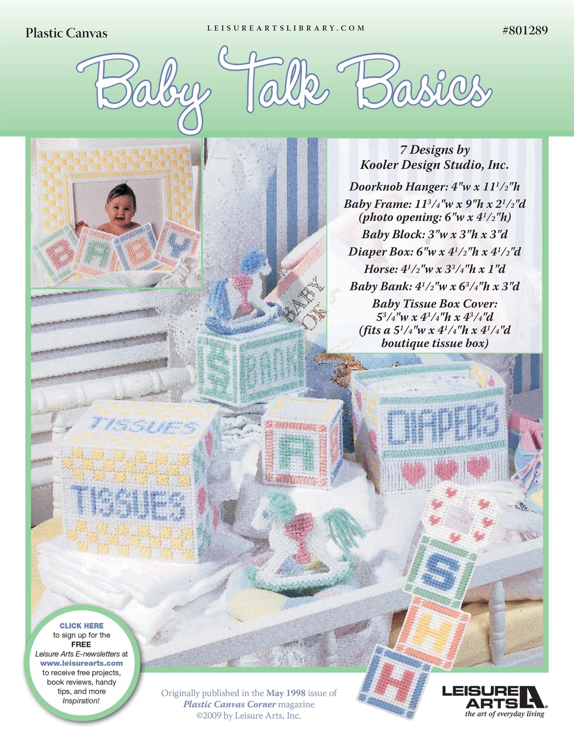 Leisure Arts Baby Talk Basics Plastic Canvas ePattern