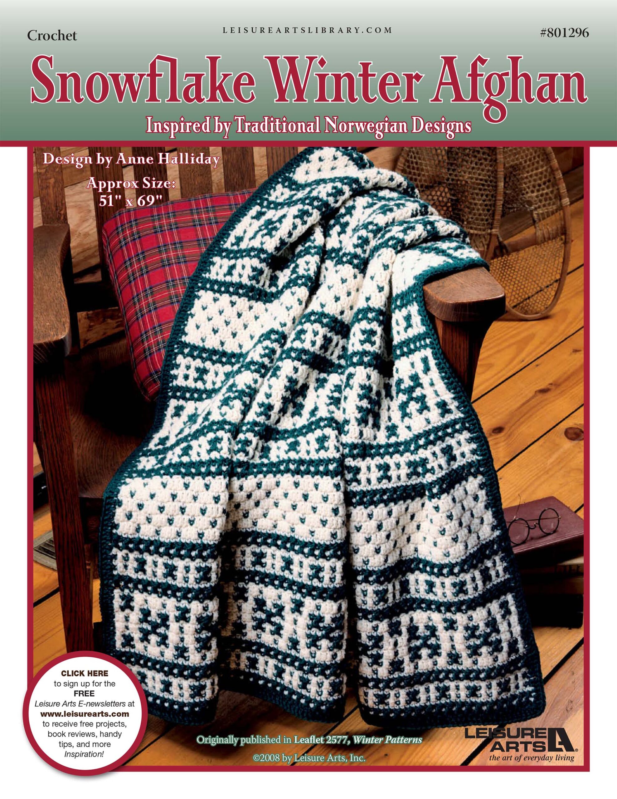 Leisure Arts Winter Snowflake Winter Afghan Crochet ePattern
