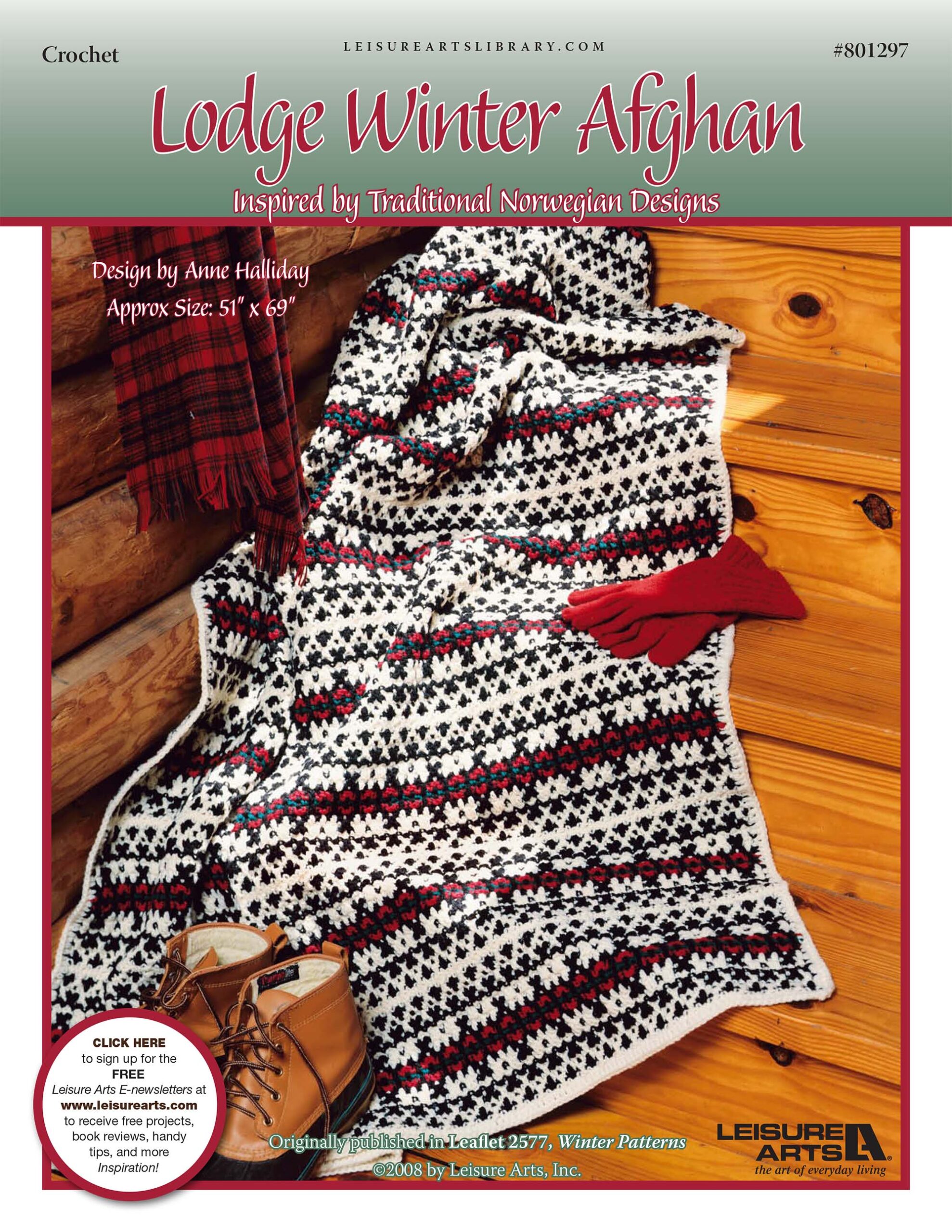 Leisure Arts Winter Lodge Winter Afghan Crochet ePattern