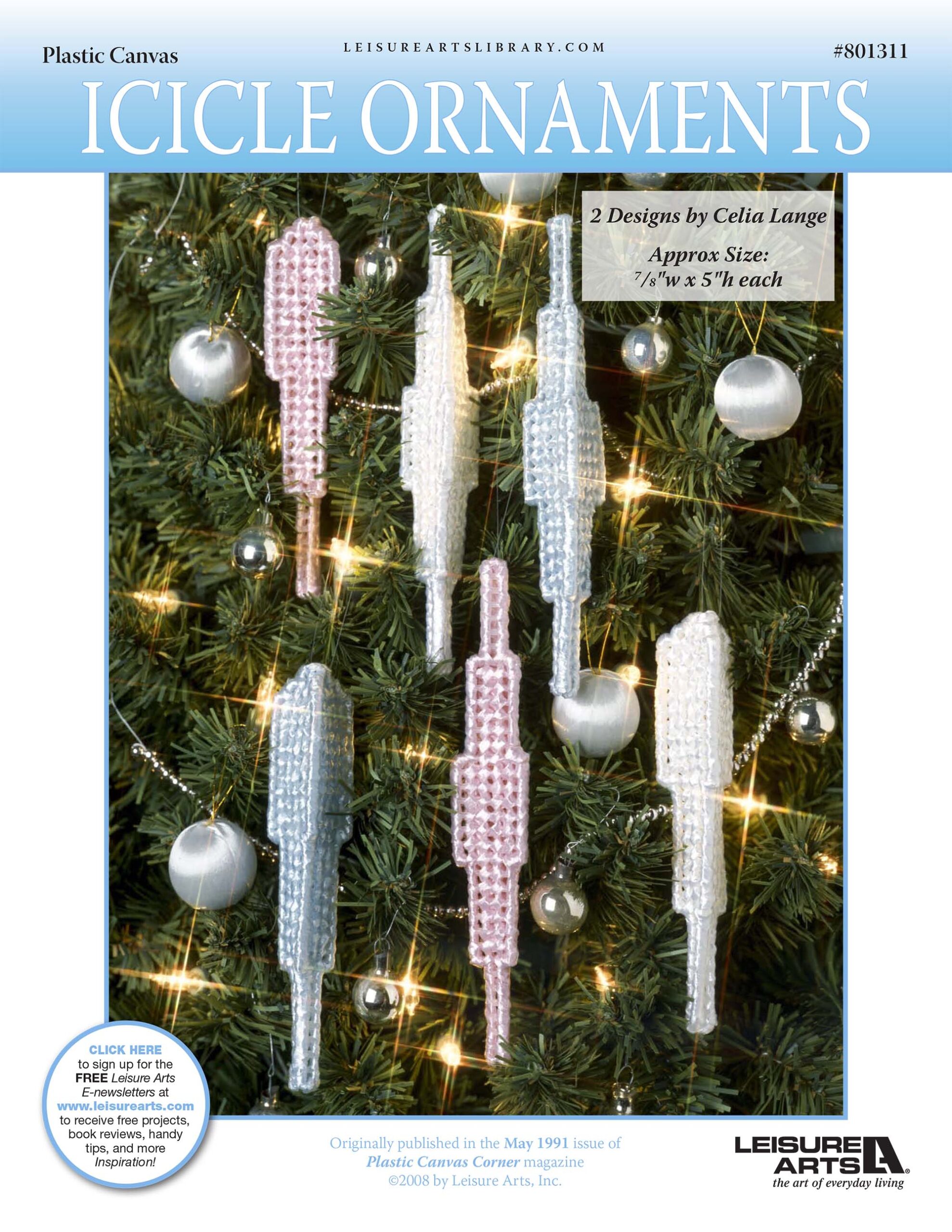 Leisure Arts Icicle Ornaments Plastic Canvas ePattern