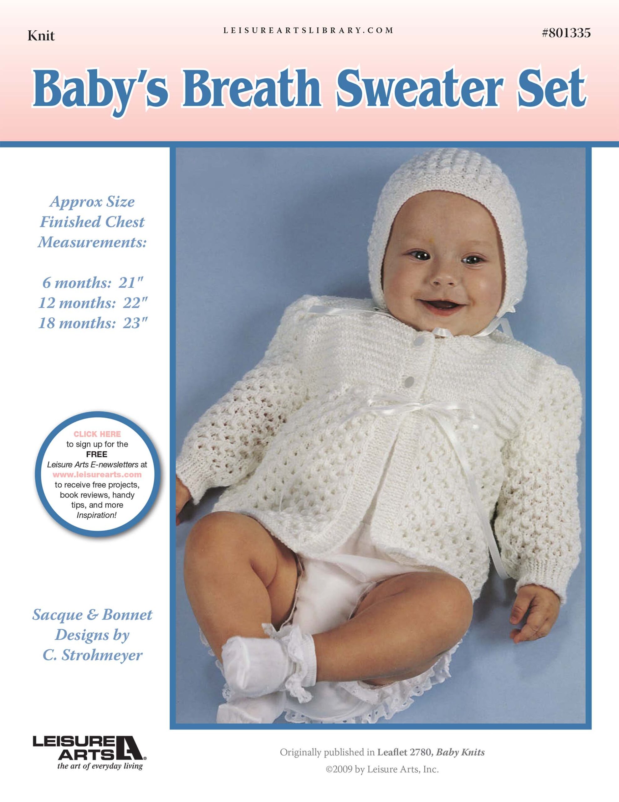 Leisure Arts Baby Knits Babys Breath Sweater Set ePattern