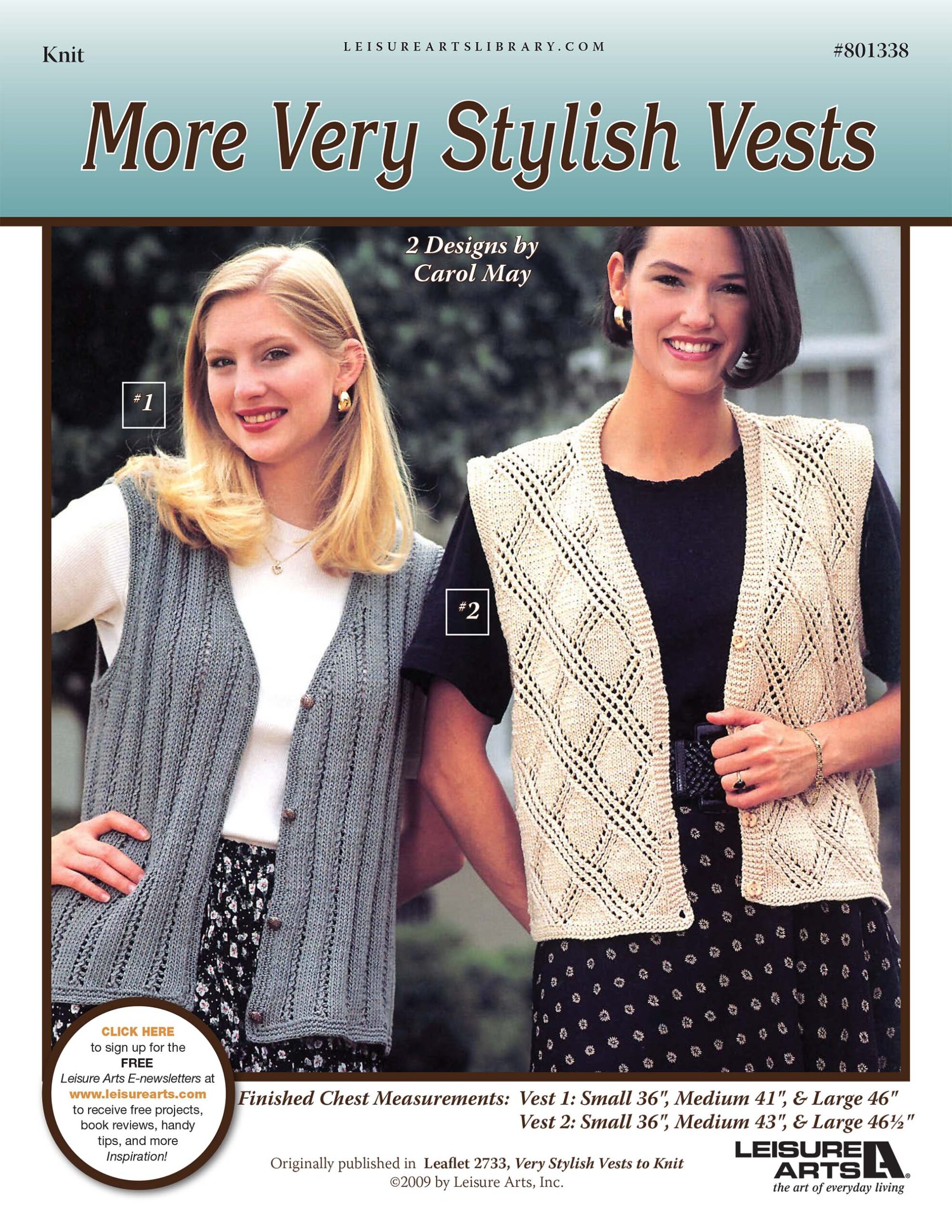 Leisure Arts More Very Stylish Vests Knit ePattern