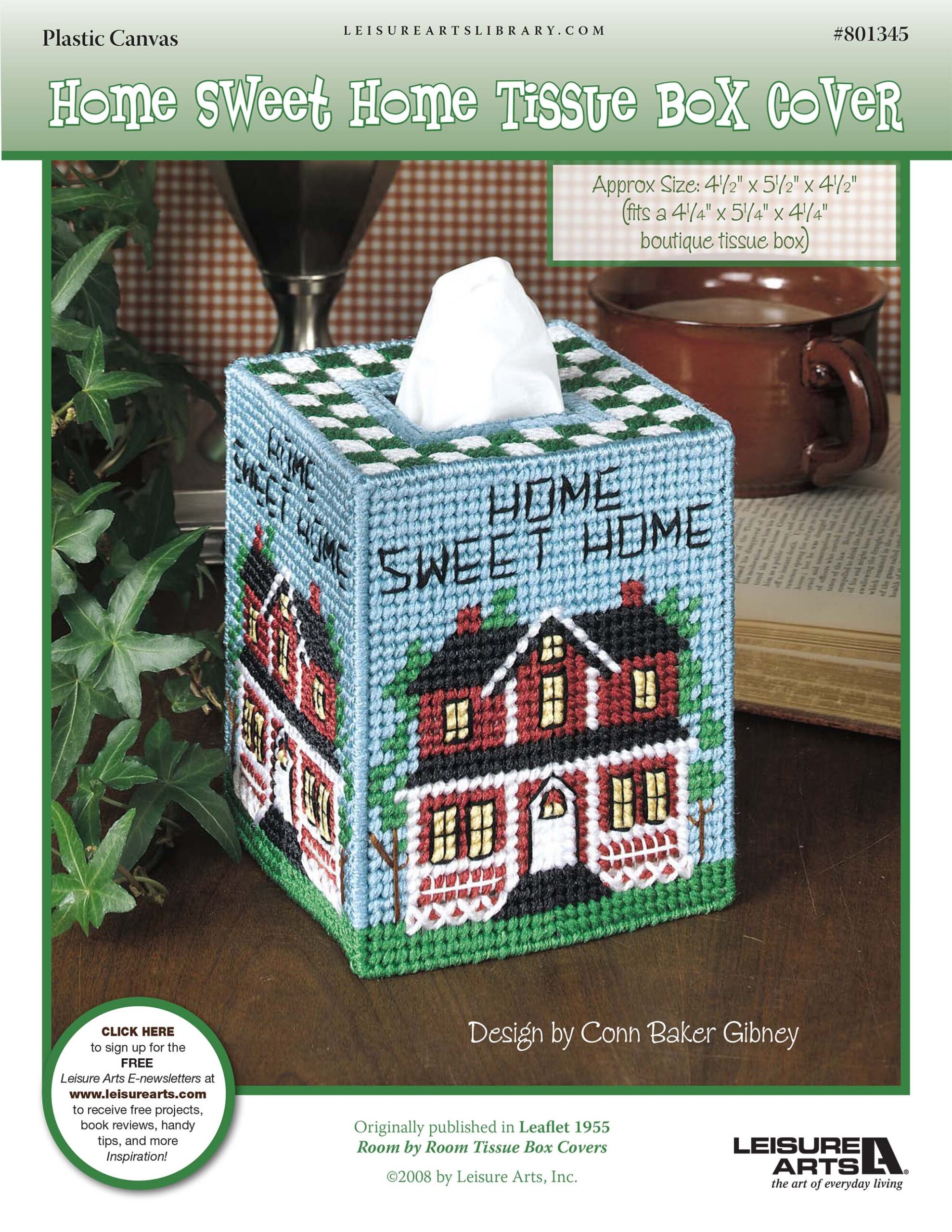 Leisure Arts Room By Room Tissue Box Covers Home Sweet Home Plastic Canvas ePattern