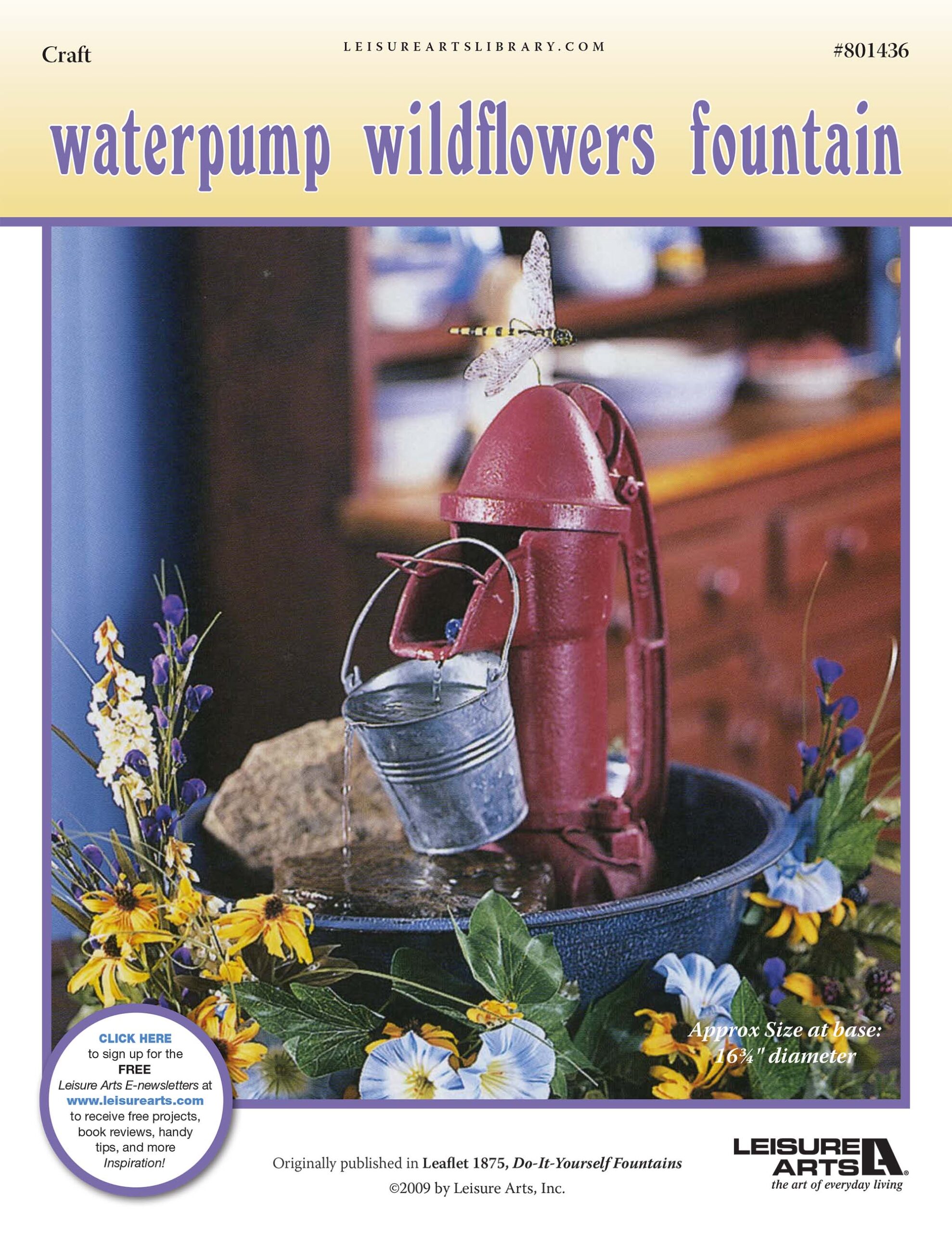 Leisure Arts Do It Yourself Fountain Waterpump Wildflowers ePattern