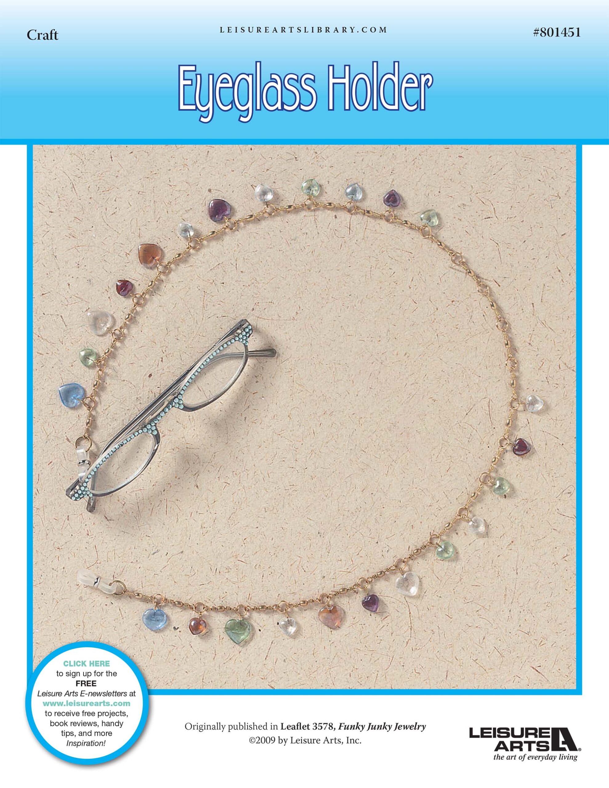 Leisure Arts Funky Junky Jewelry Fishing Swivel Eyeglass Holder ePattern