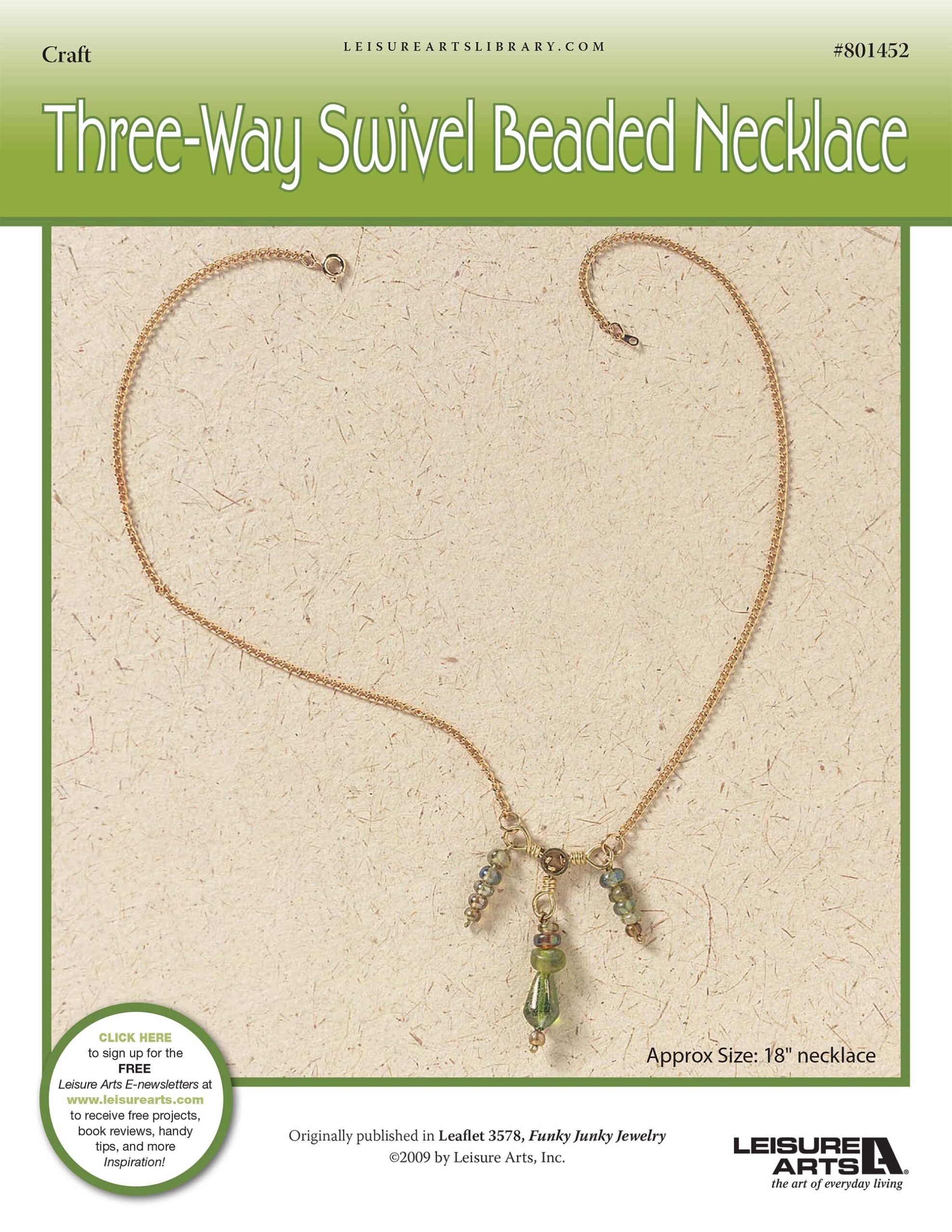 Leisure Arts Funky Junky Jewelry ThreeWay Swivel Necklace ePattern