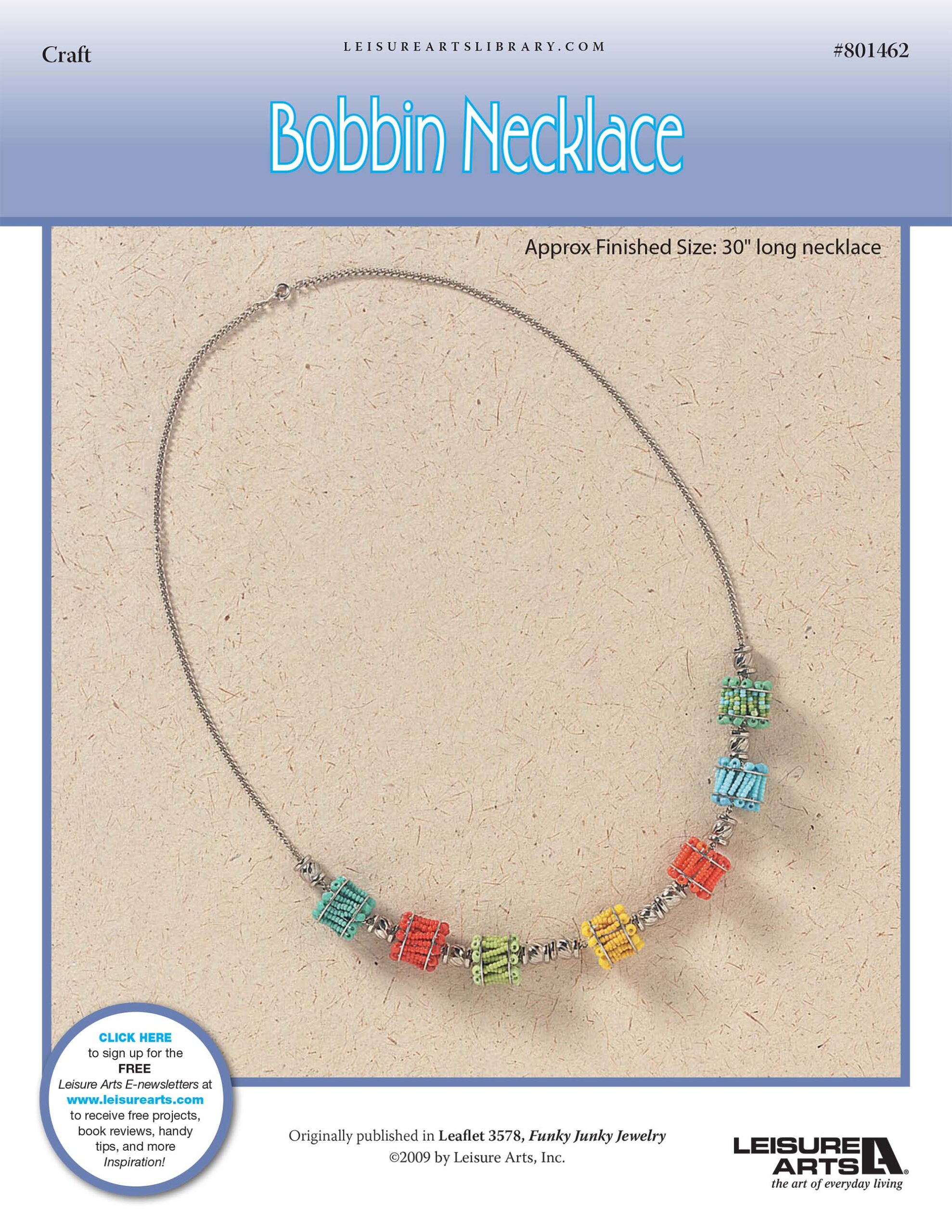 Leisure Arts Funky Junky Jewelry Bobbin Necklace ePattern