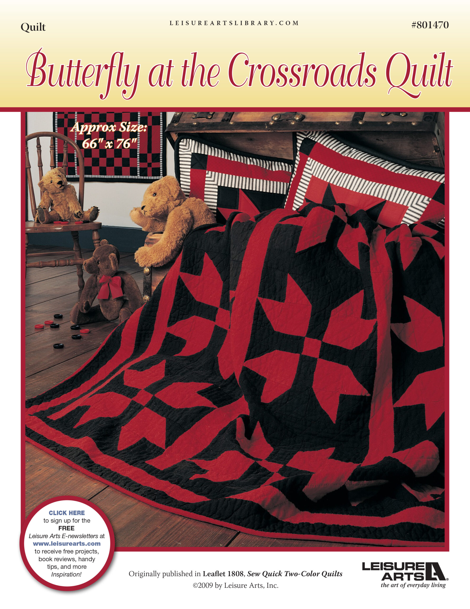 Leisure Arts Sew Quick TwoColor Quilts Butterfly At the Crossroads Quilt ePattern