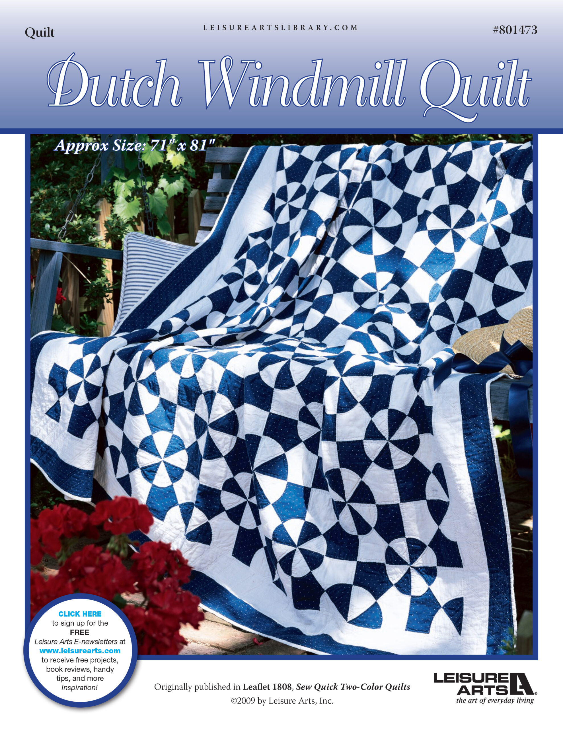 Leisure Arts Sew Quick TwoColor Quilts Dutch Windmill Quilt ePattern