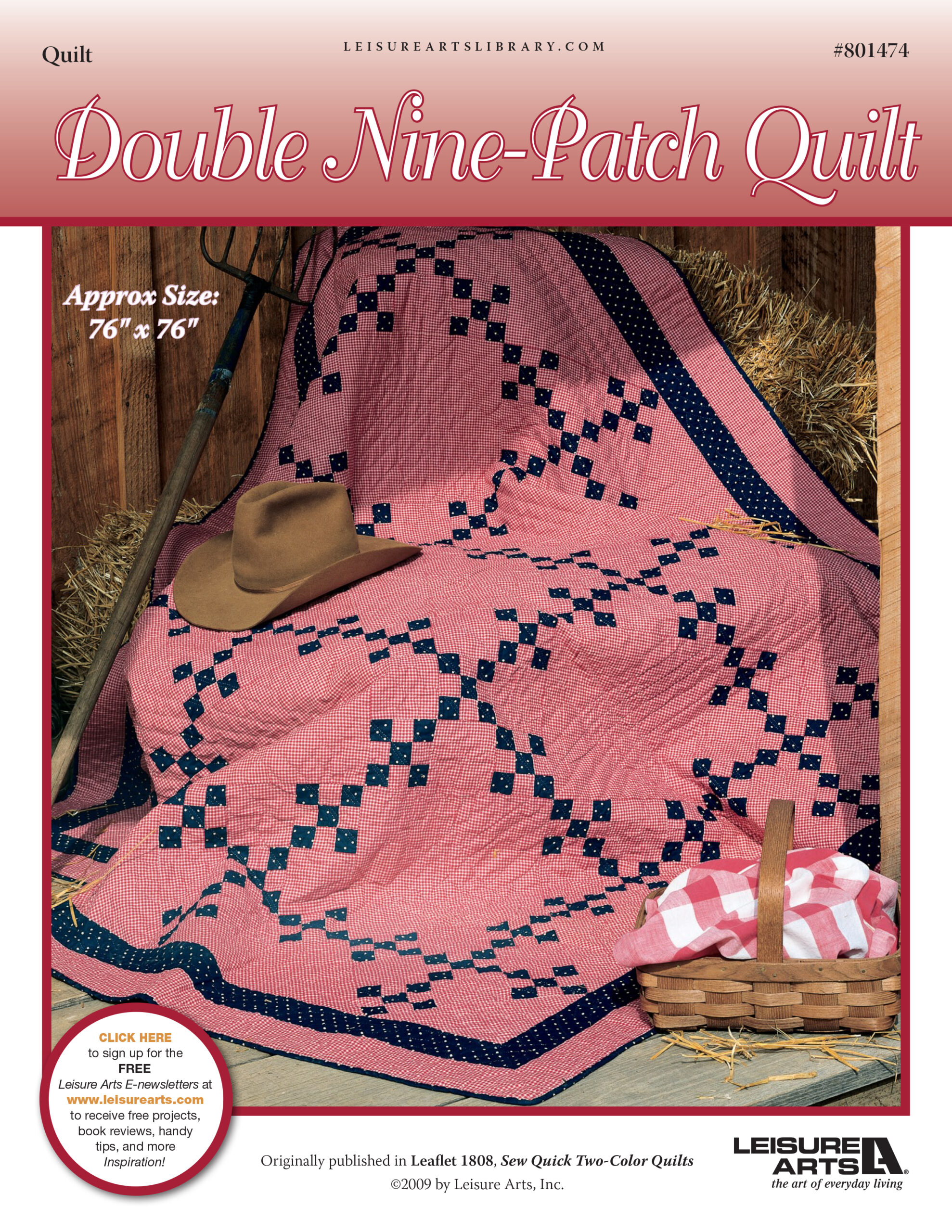 Leisure Arts Sew Quick TwoColor Quilts Double NinePatch Quilt ePattern