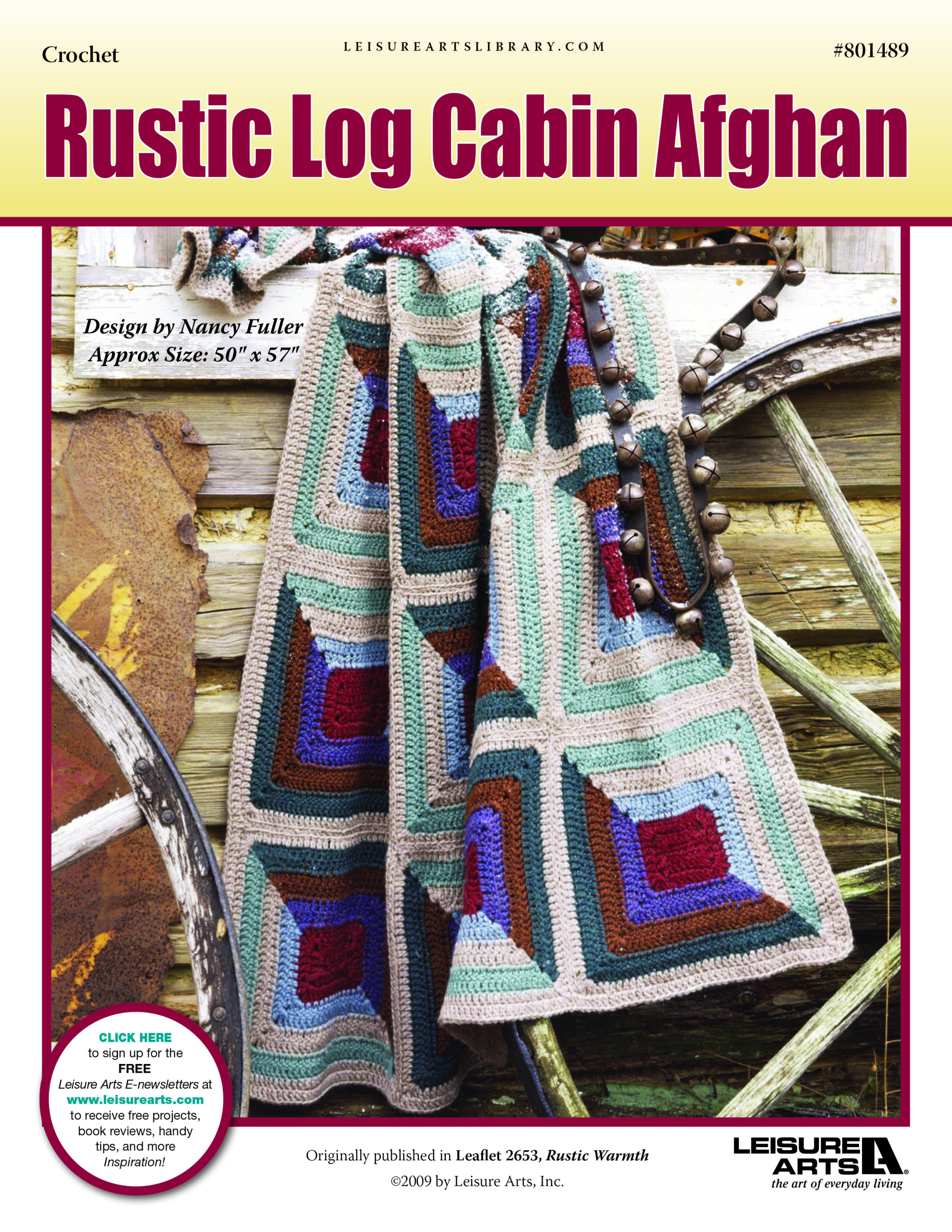 Leisure Arts Rustic Warmth Log Cabin Afghan Crochet ePattern