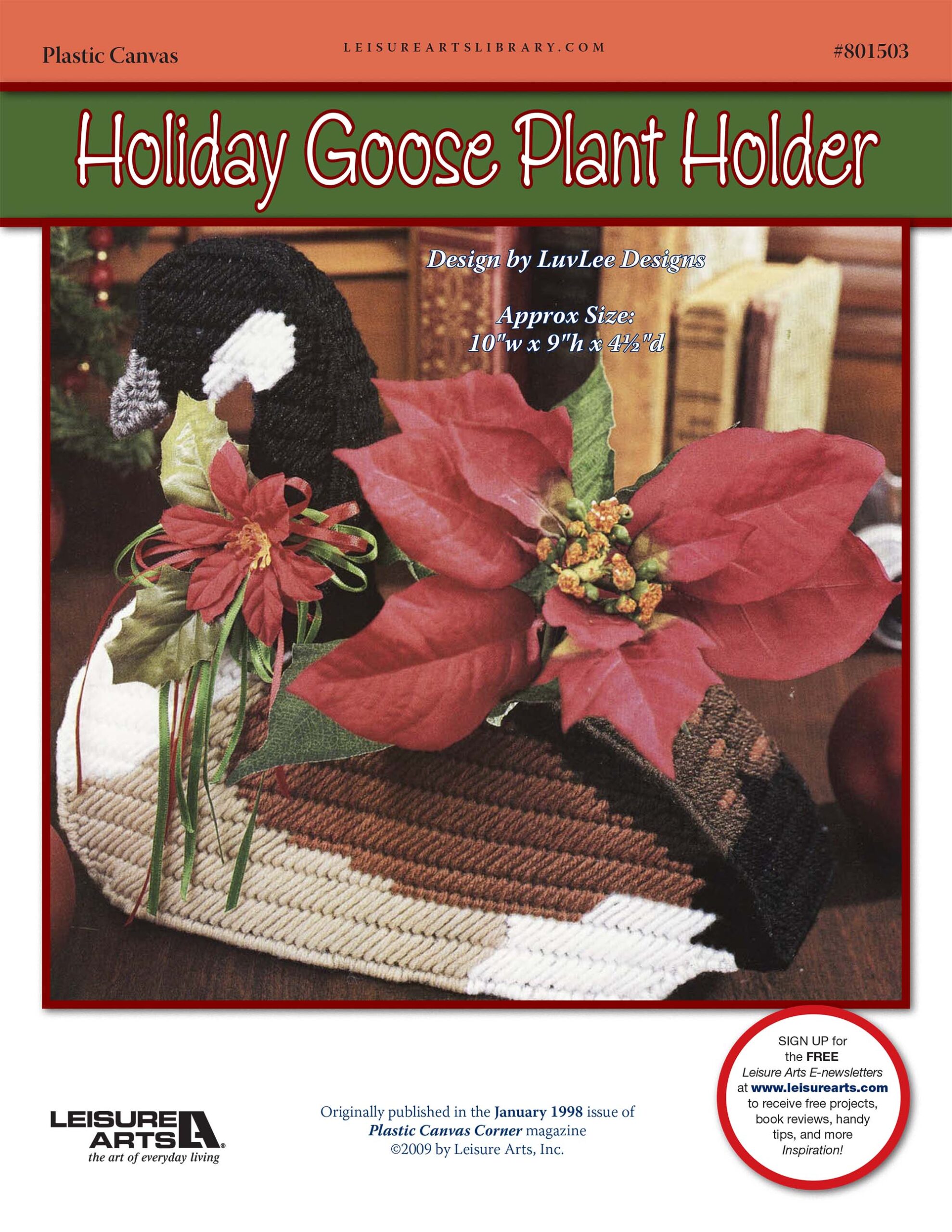 Leisure Arts Holiday Goose Plant Holder Plastic Canvas ePattern