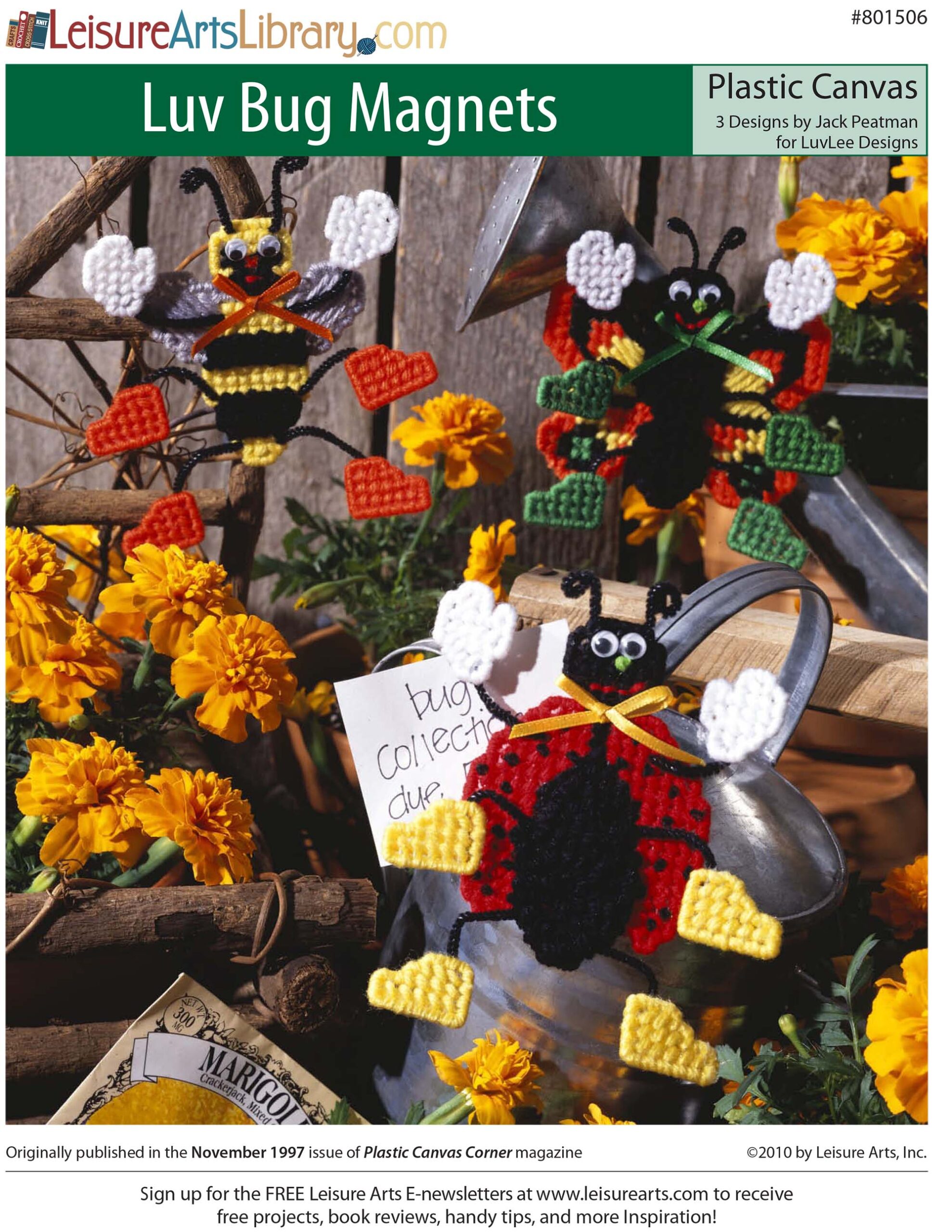 Leisure Arts Luv Bug Magnets Plastic Canvas ePattern