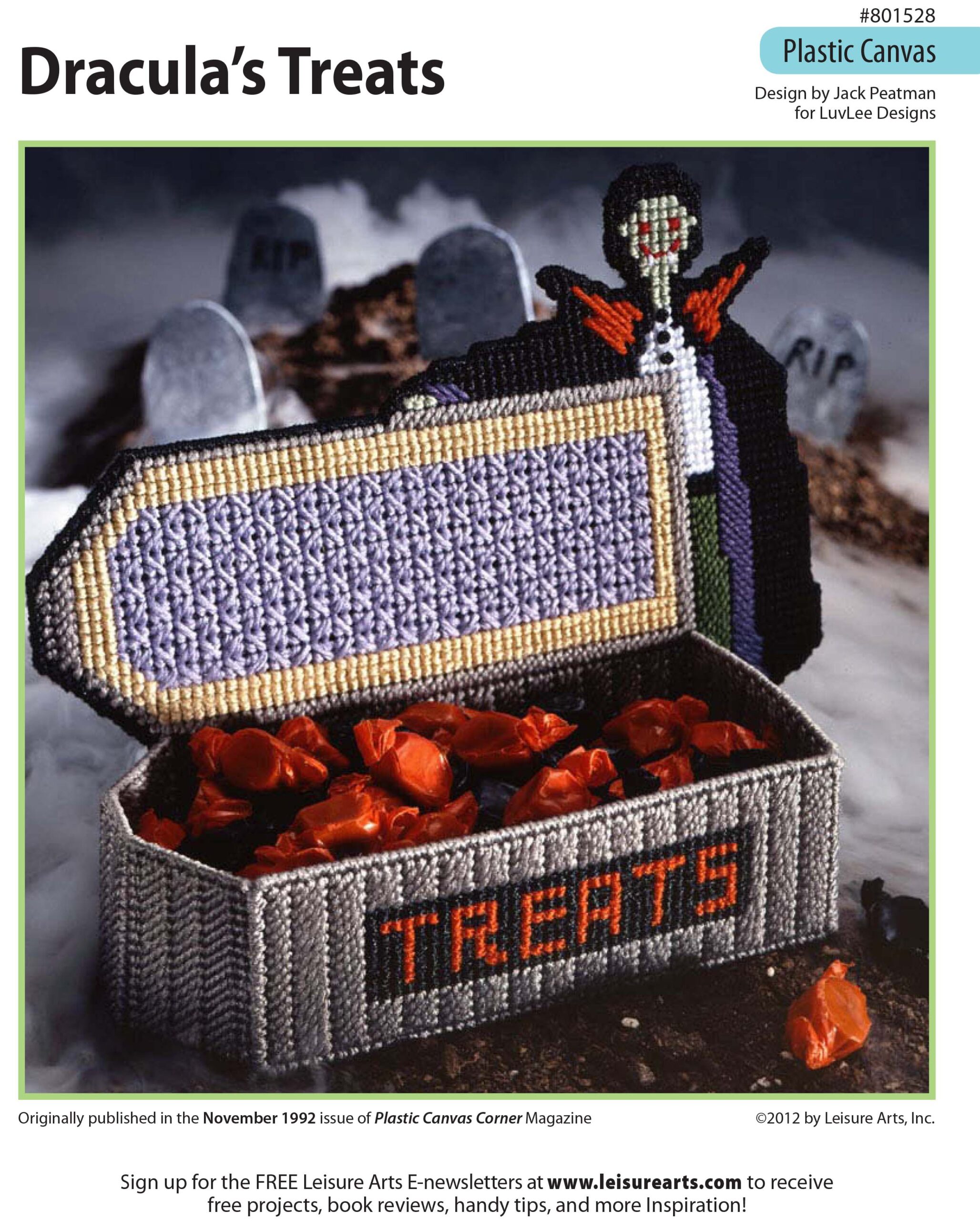 Leisure Arts Draculas Treats Candy Dish Plastic Canvas ePattern