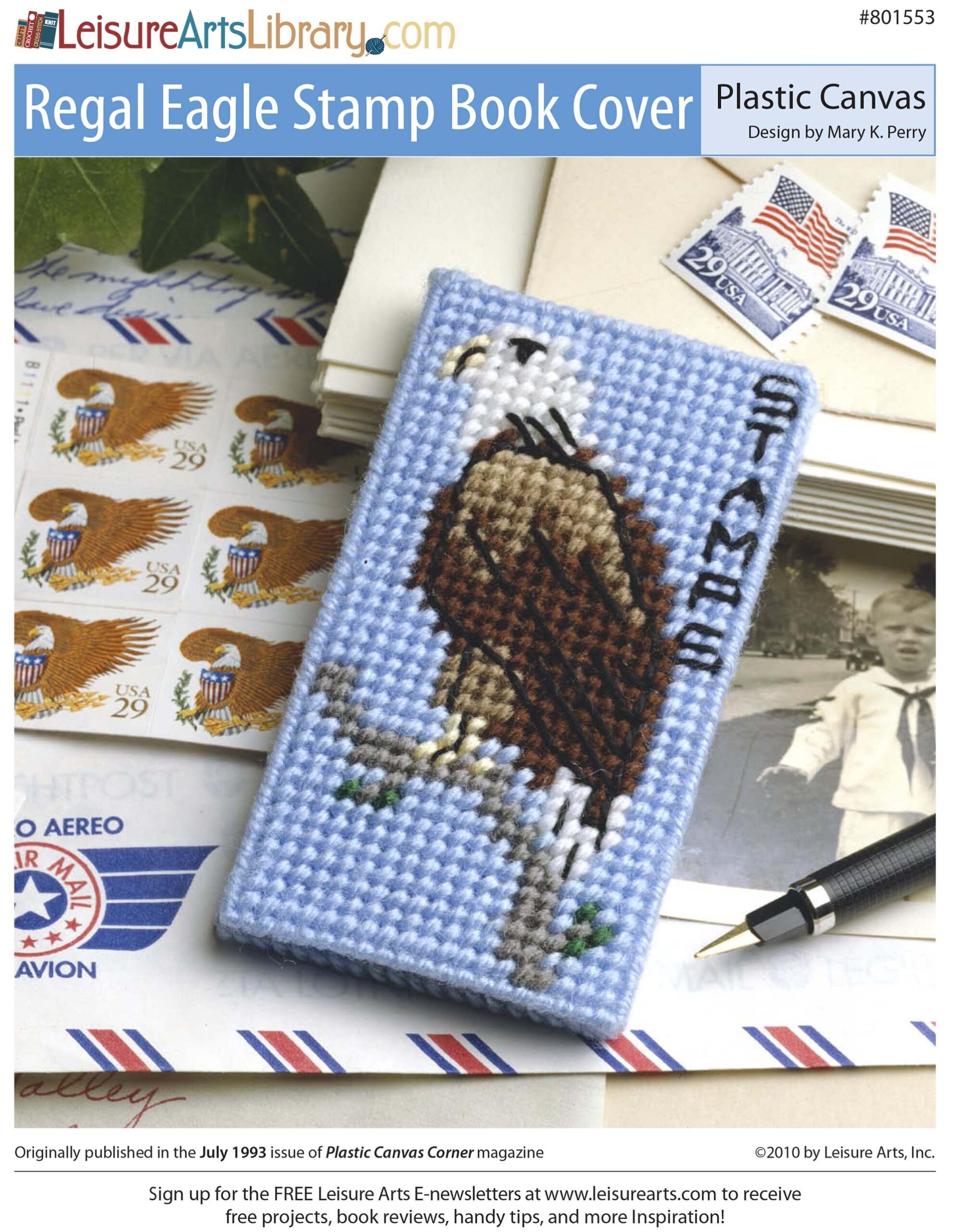 Leisure Arts Regal Eagle Stamp Book Cover Plastic Canvas ePattern