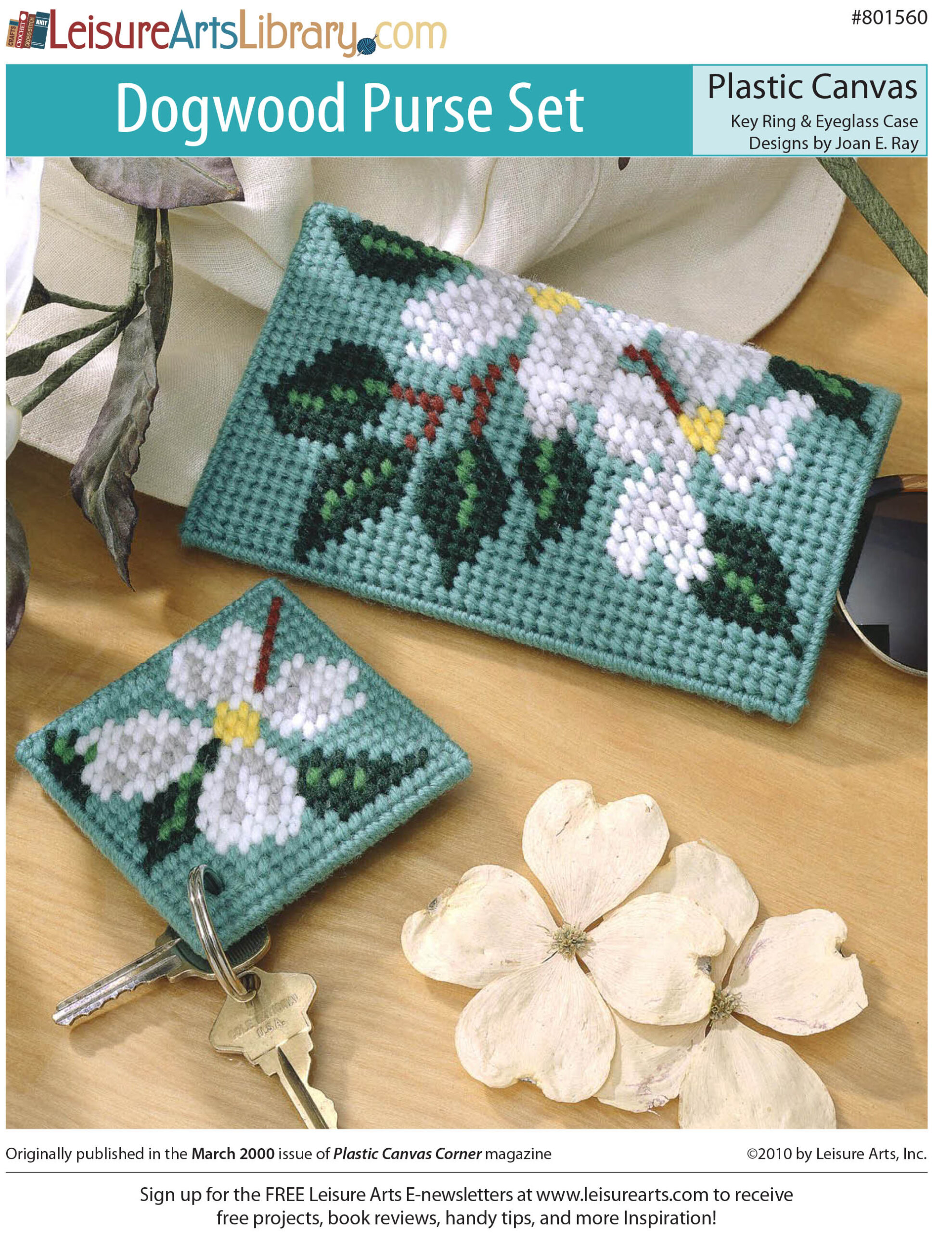 Leisure Arts Dogwood Eyeglass Set Plastic Canvas ePattern