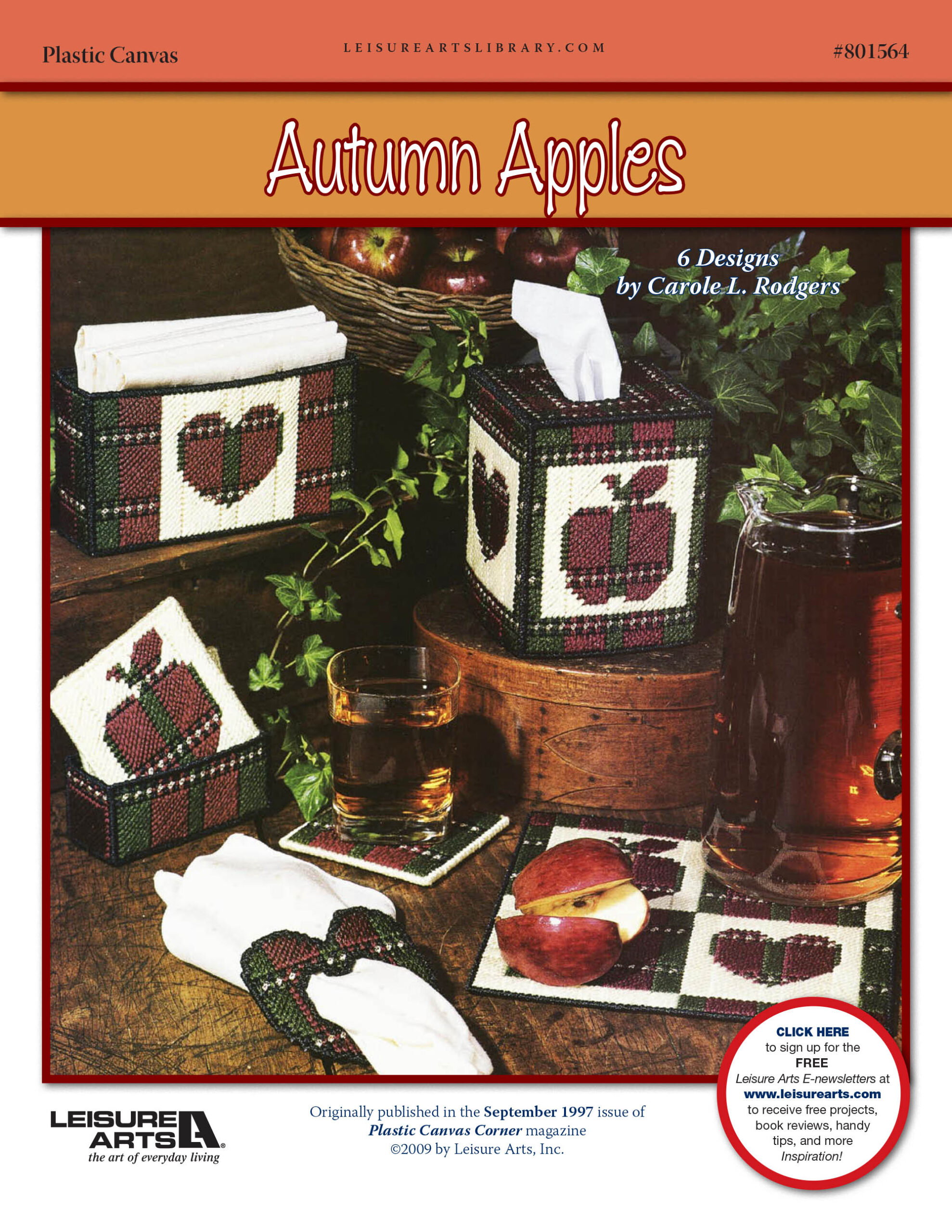 Leisure Arts Autumn Apples Ensemble Plastic Canvas ePattern