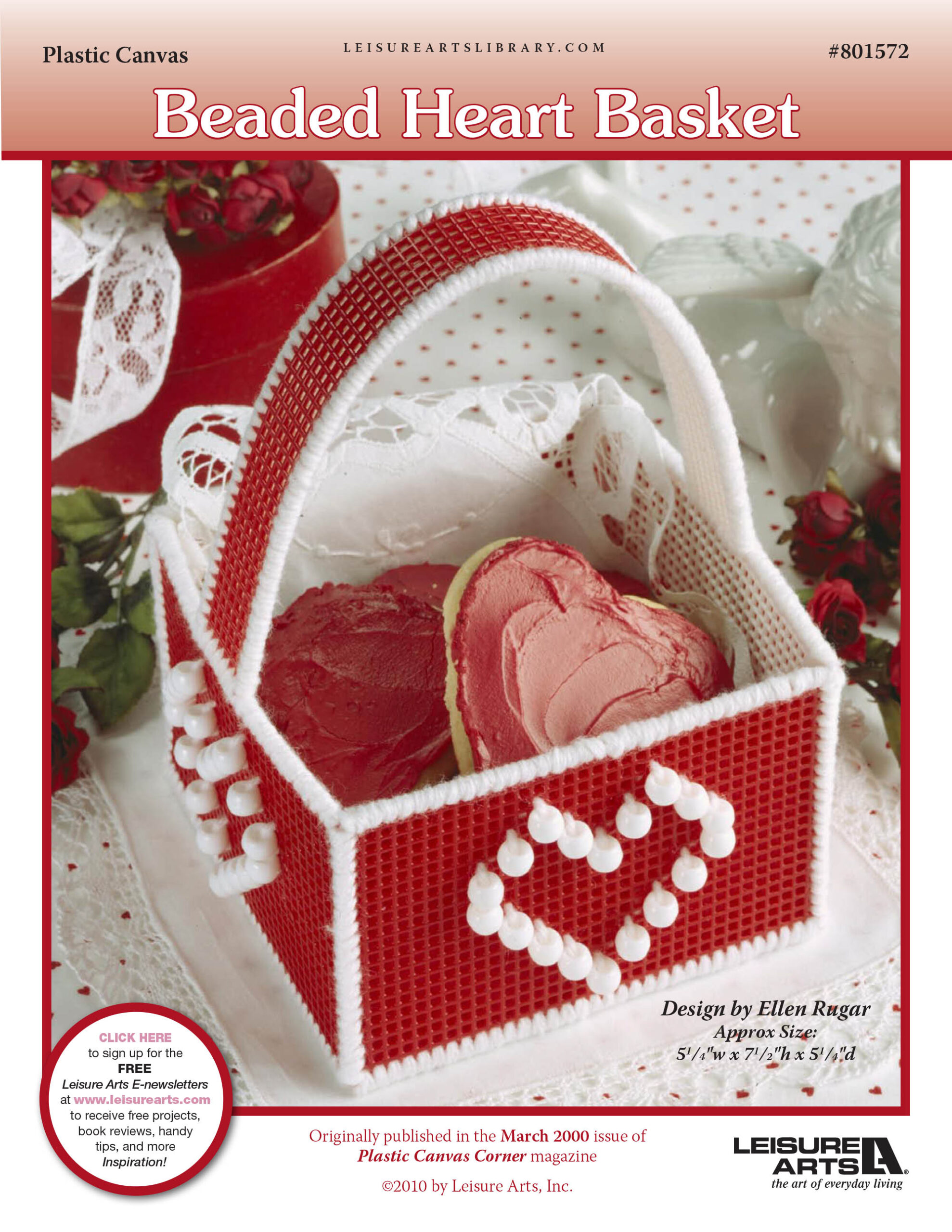 Leisure Arts Beaded Heart Basket Plastic Canvas ePattern