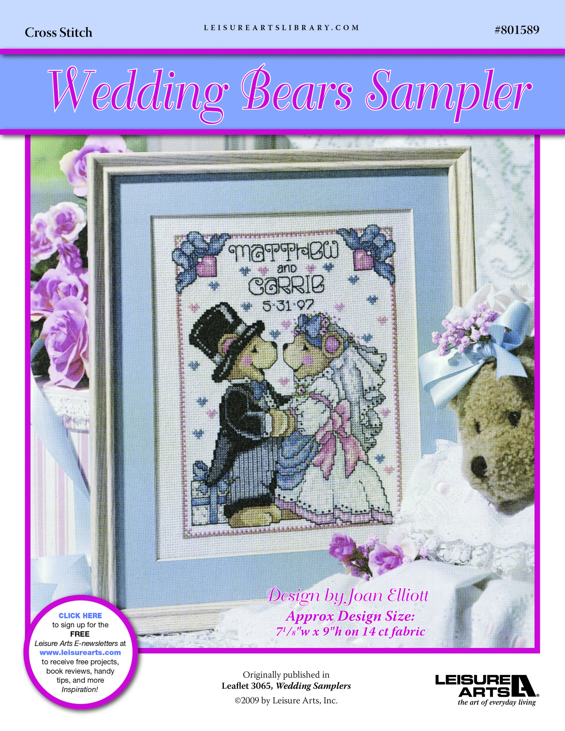 Leisure Arts Wedding Sampler Bears Cross Stitch ePattern