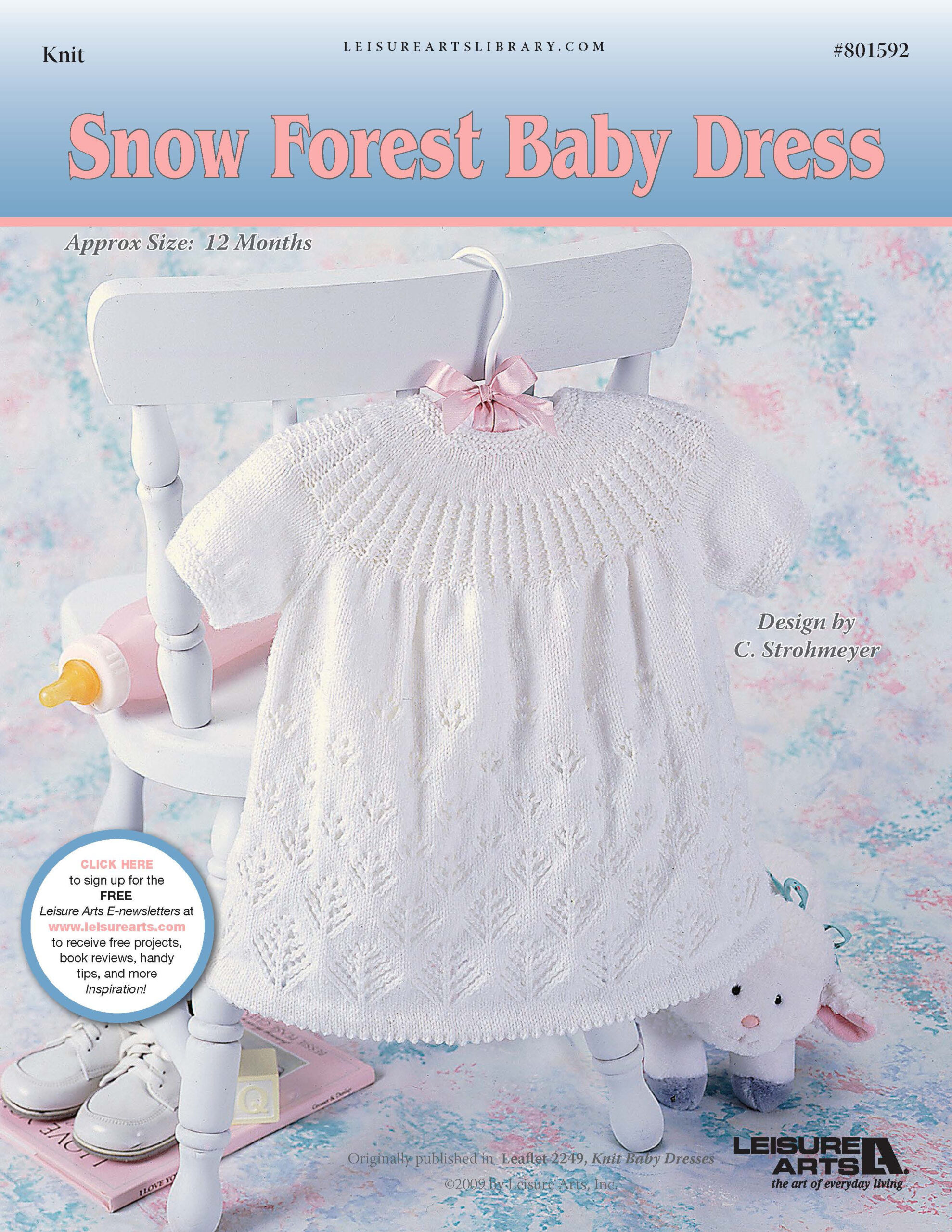 Leisure Arts Knit Baby Dresses Snow Forest ePattern