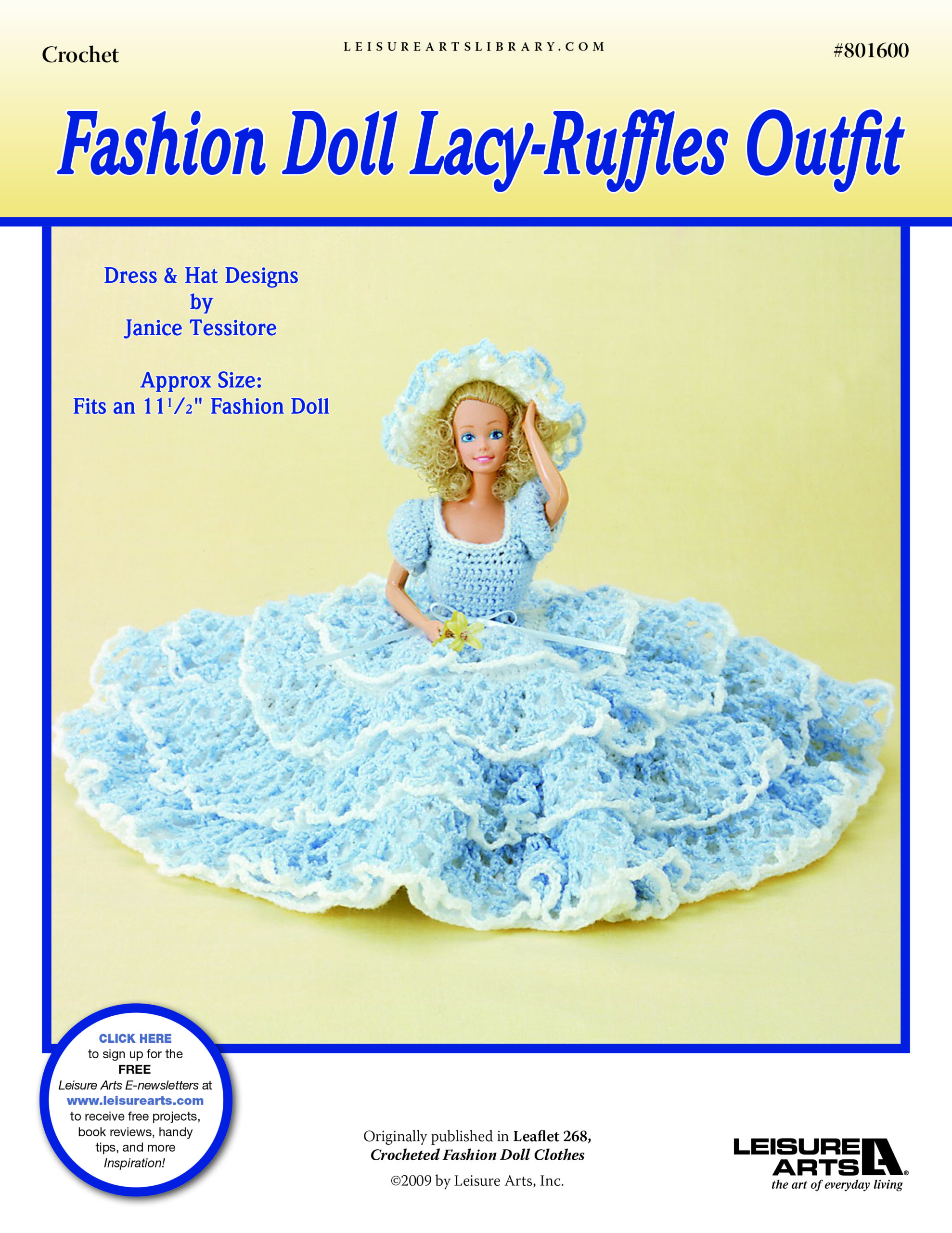 Leisure Arts Fashion Doll Clothes LacyRuffles Outfit Crochet ePattern