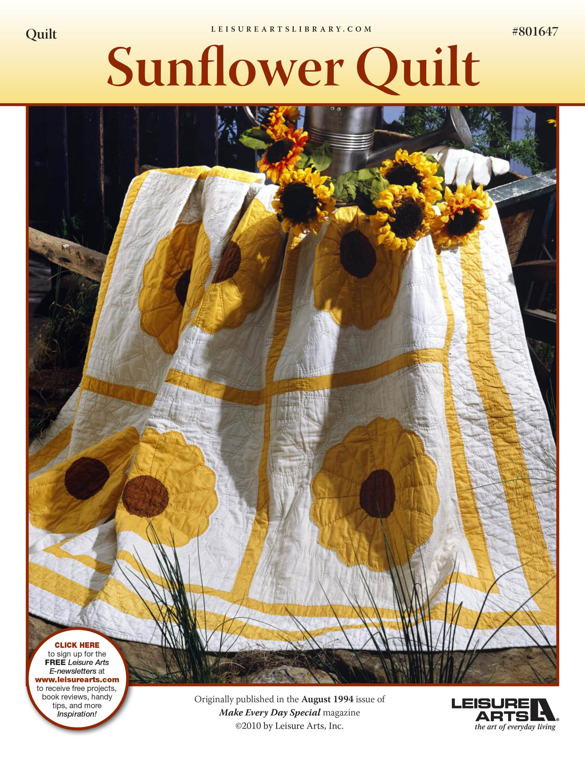 Leisure Arts Sunflower Quilt ePattern