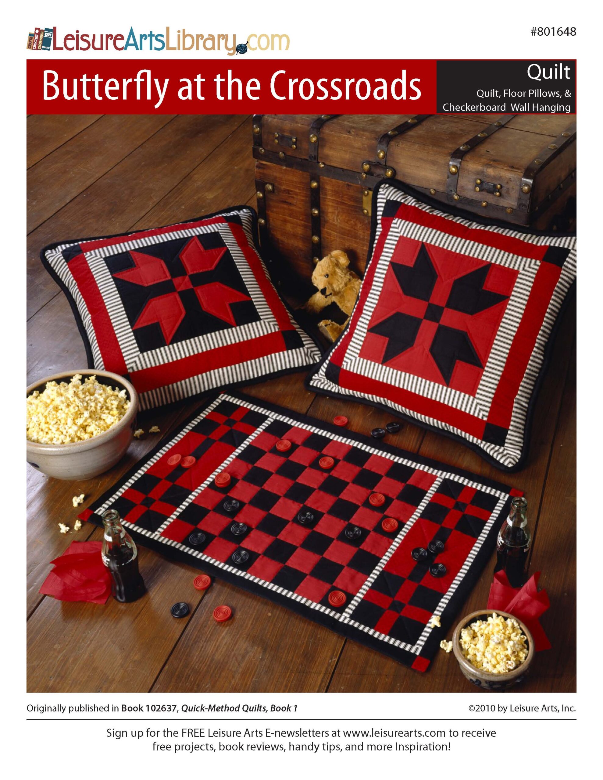 Leisure Arts QuickMethod Quilts Butterfly At The Crossroads Pillows Checkerboard Quilt ePattern