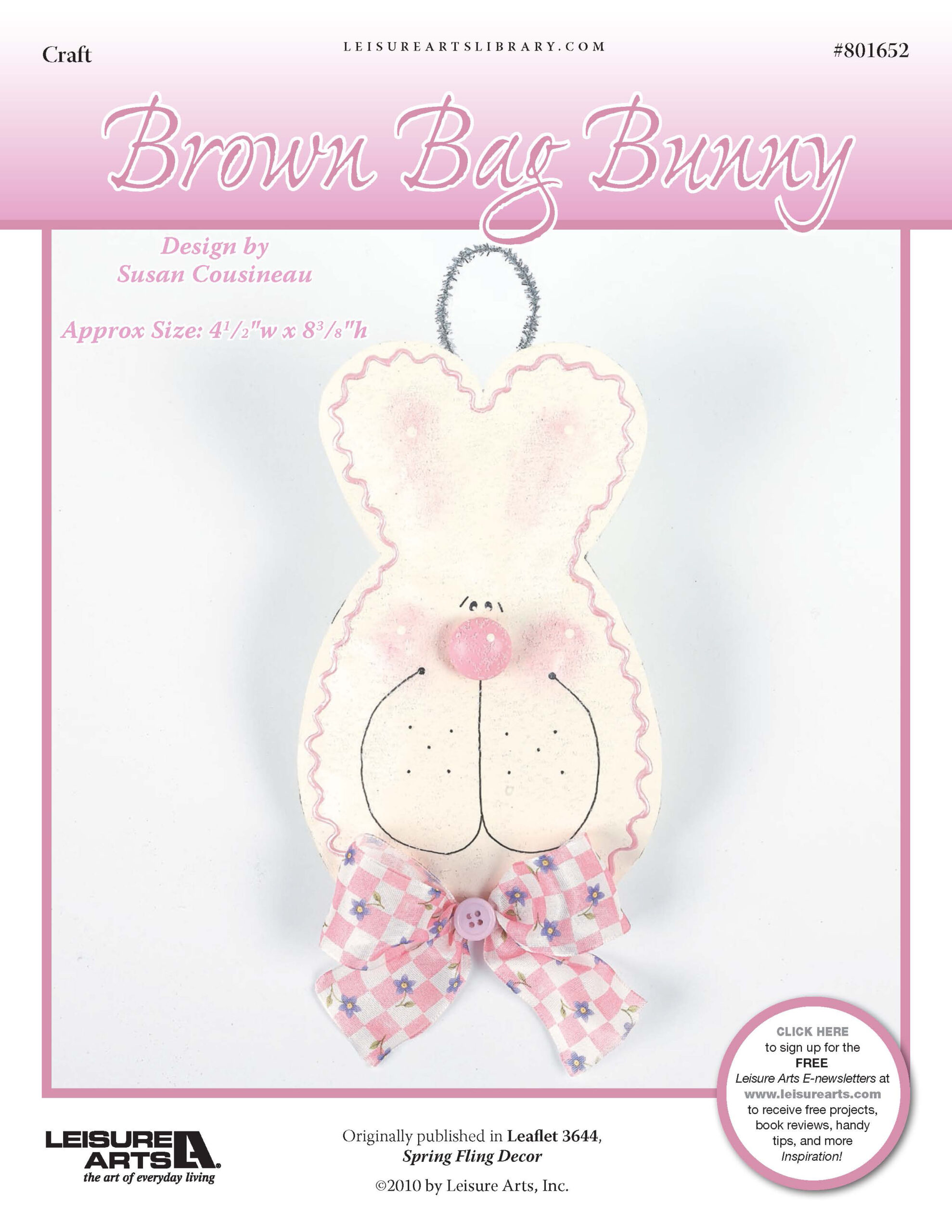 Leisure Arts Spring Fling DÃƒÂ©cor Brown Bag Bunny Craft ePattern