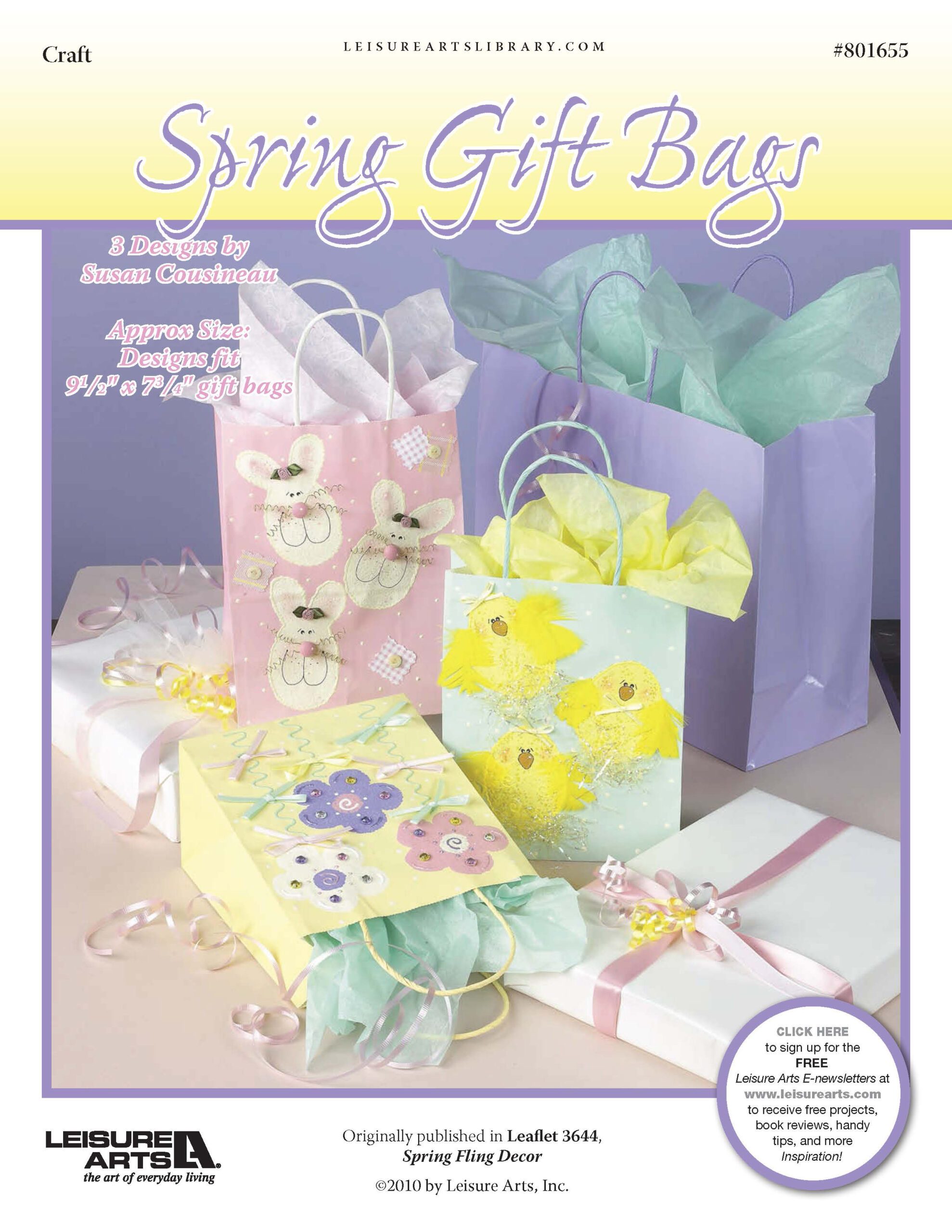 Leisure Arts Spring Fling DÃƒÂ©cor Spring Gift Bags Craft ePattern
