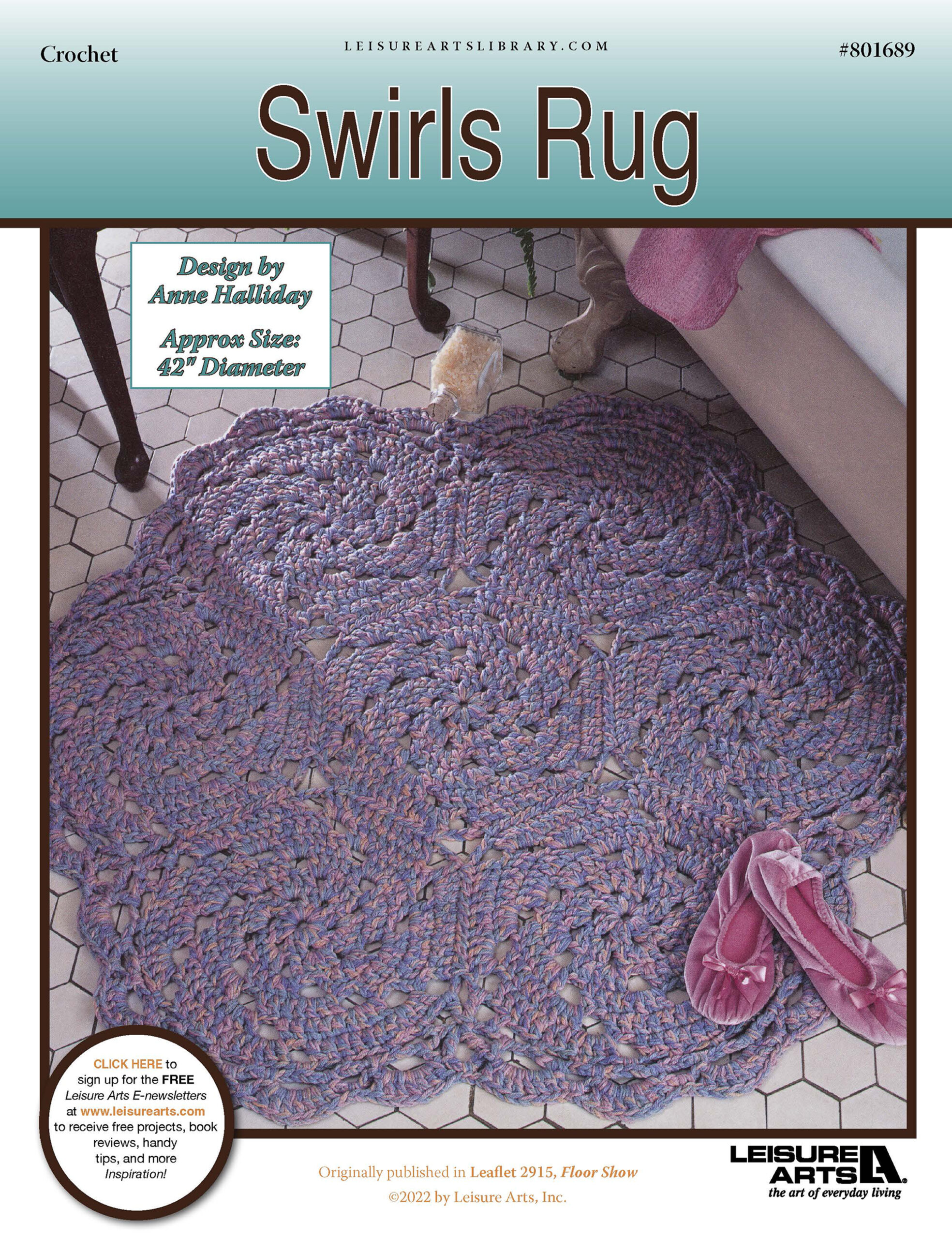 Leisure Arts Floor Show Swirls Rug Crochet ePattern