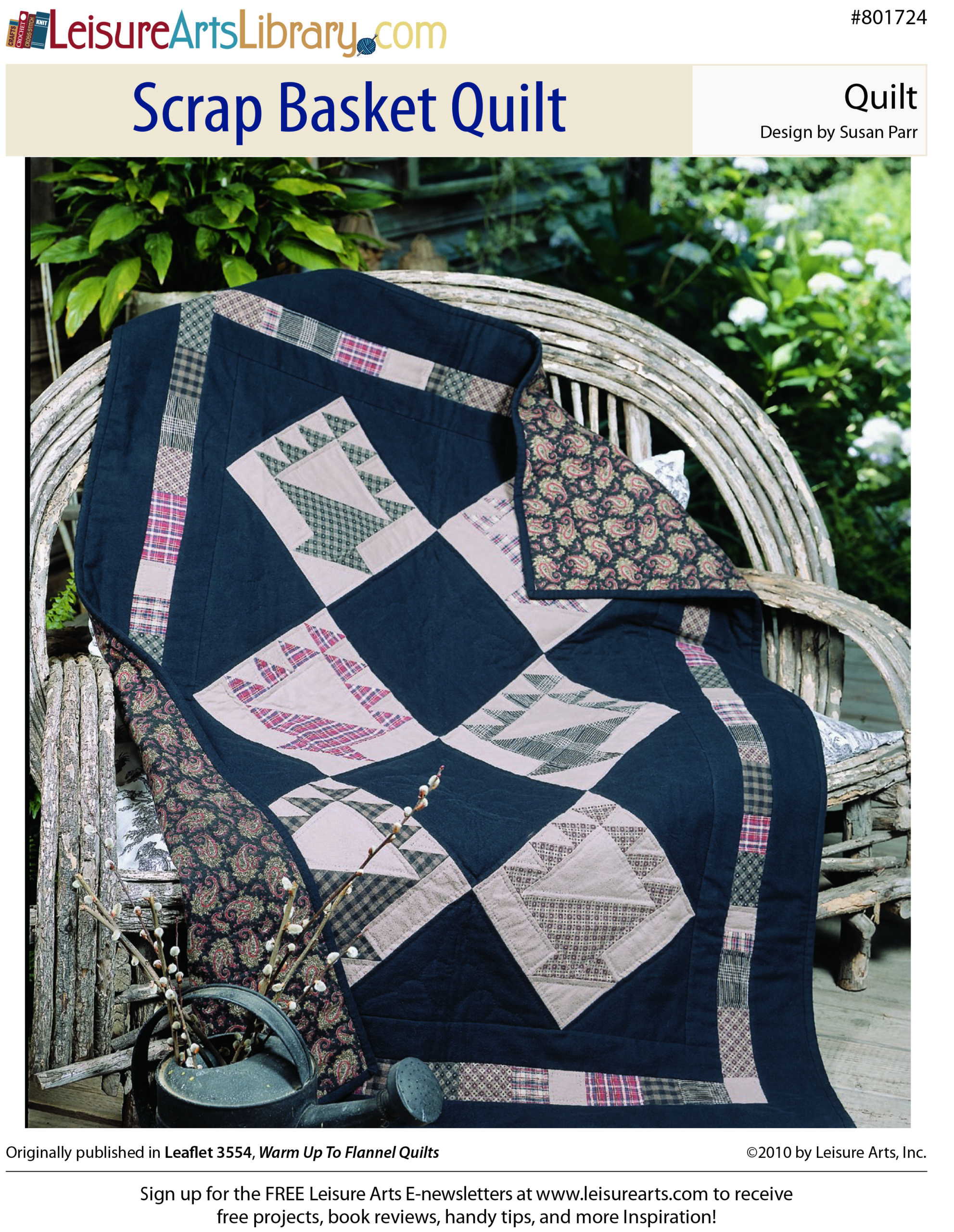 Leisure Arts Warm Up To Flannel Scrap Basket Quilt ePattern