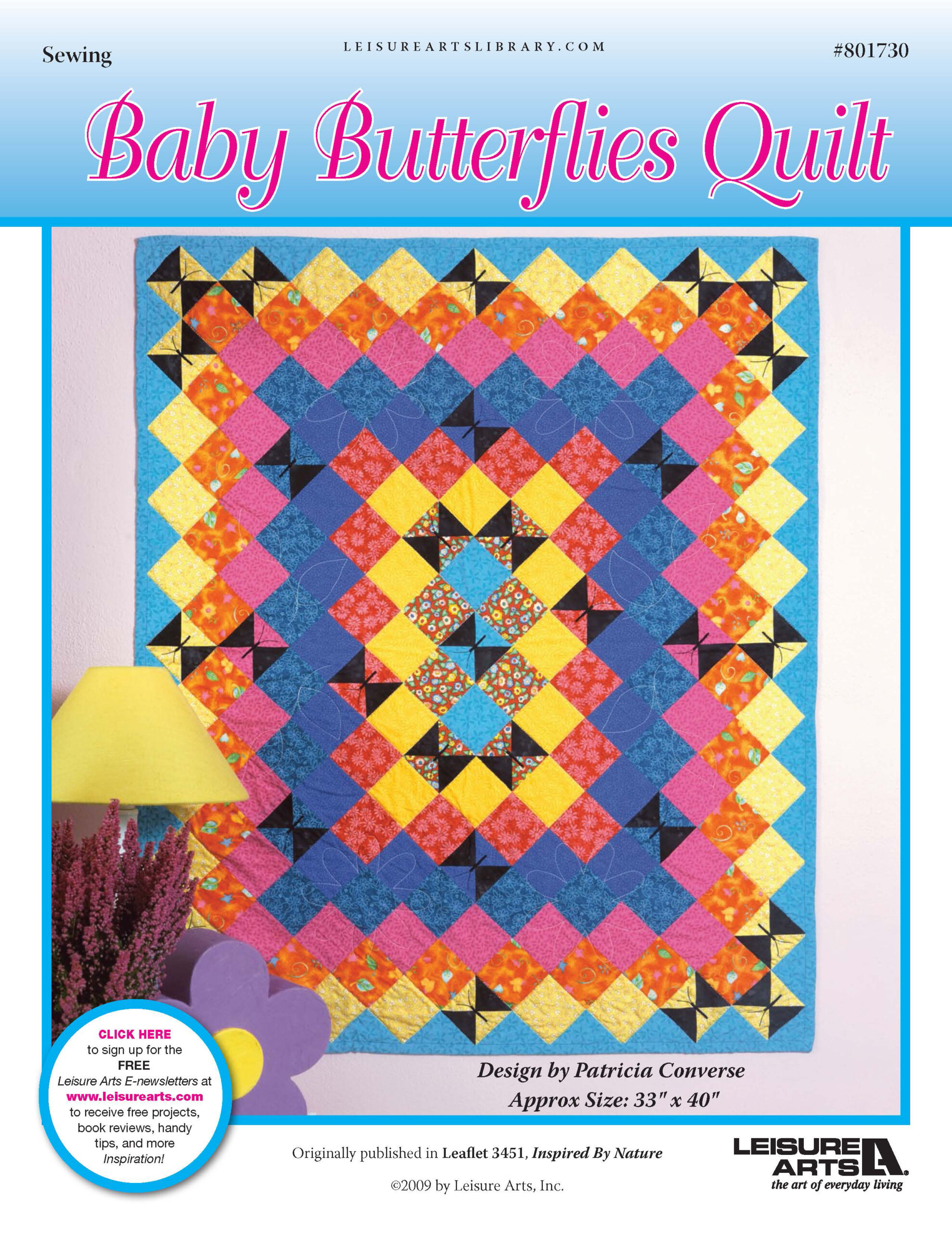 Leisure Arts Inspired By Nature Baby Butterflies Quilt ePattern