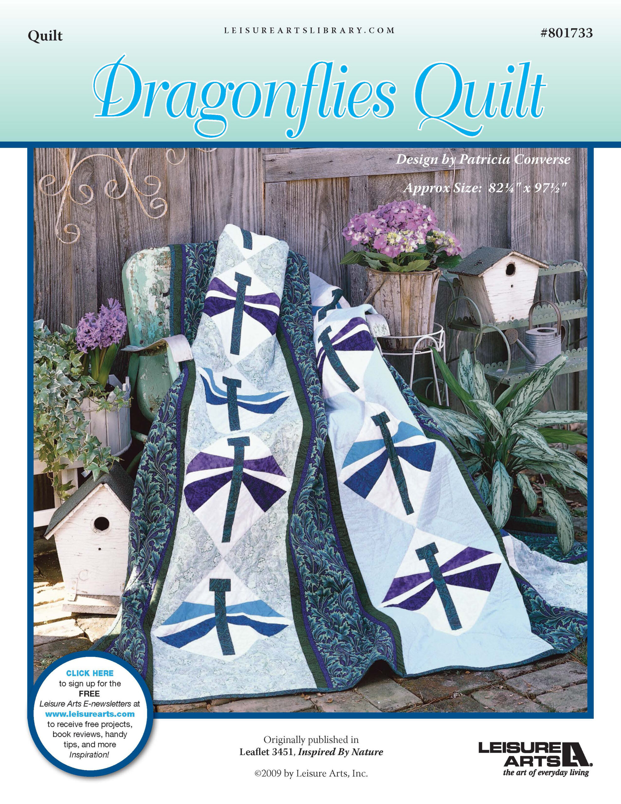 Leisure Arts Inspired By Nature Dragonflies Quilt ePattern