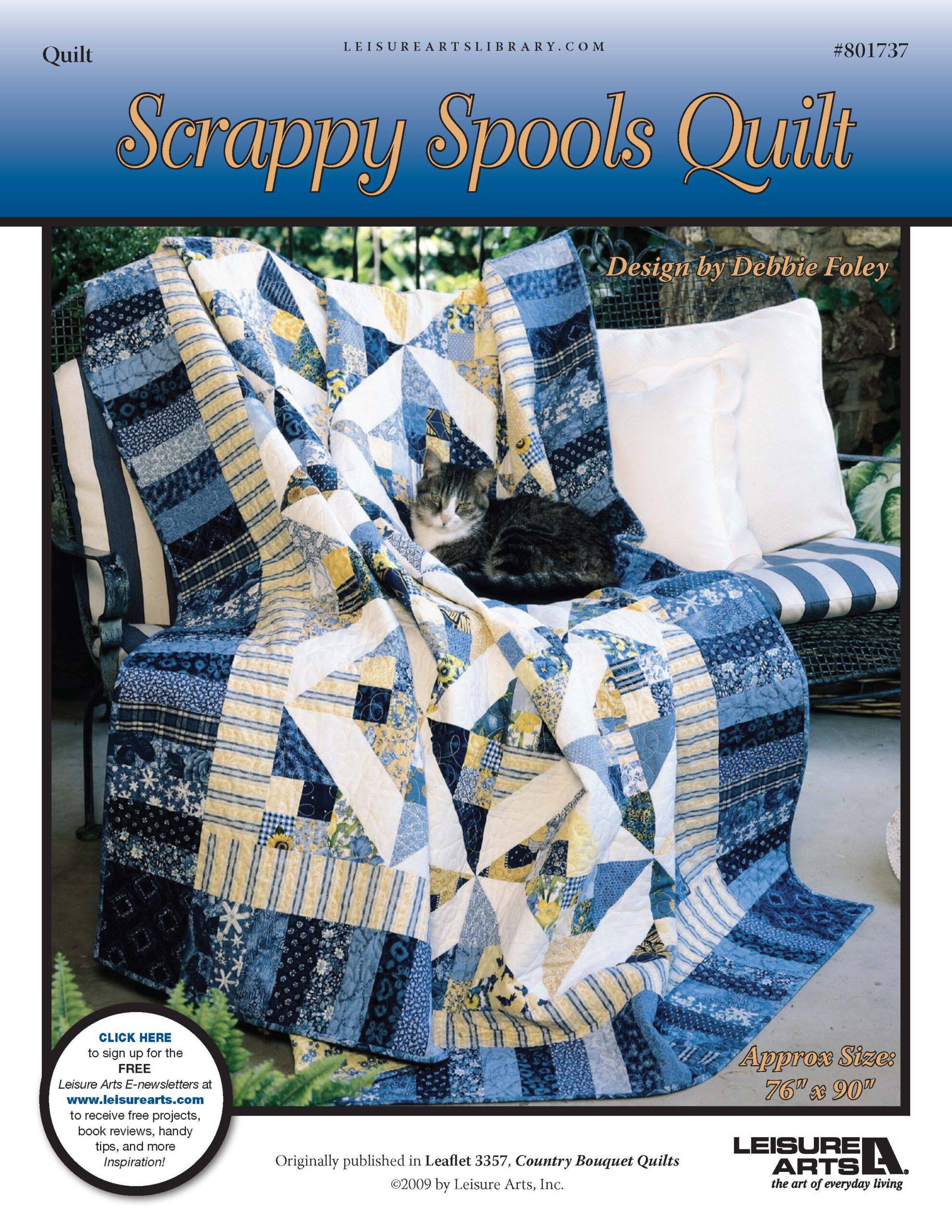 Leisure Arts Country Bouquet Quilts Scrappy Spools ePattern