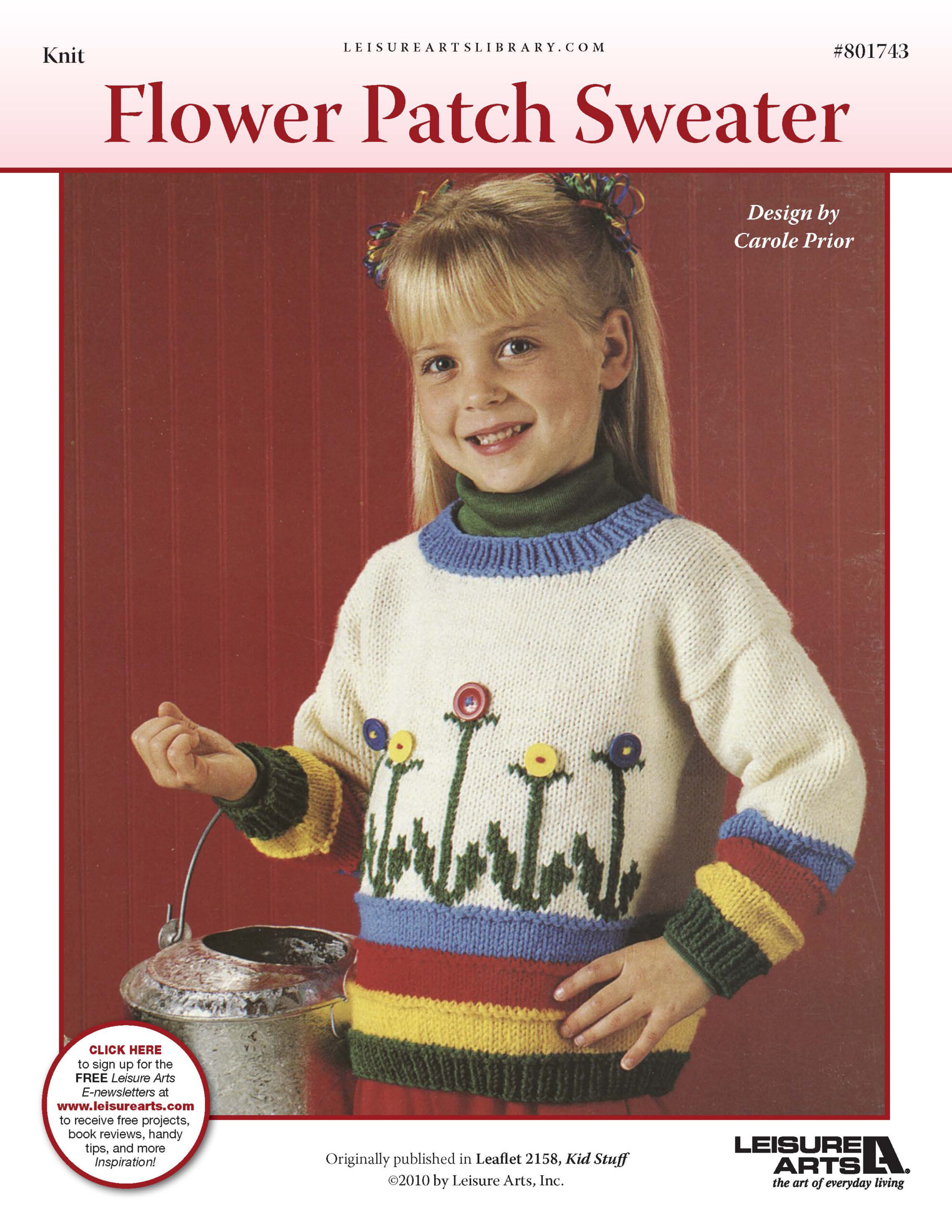 Leisure Arts Kid Stuff Flower Path Sweater Knit ePattern