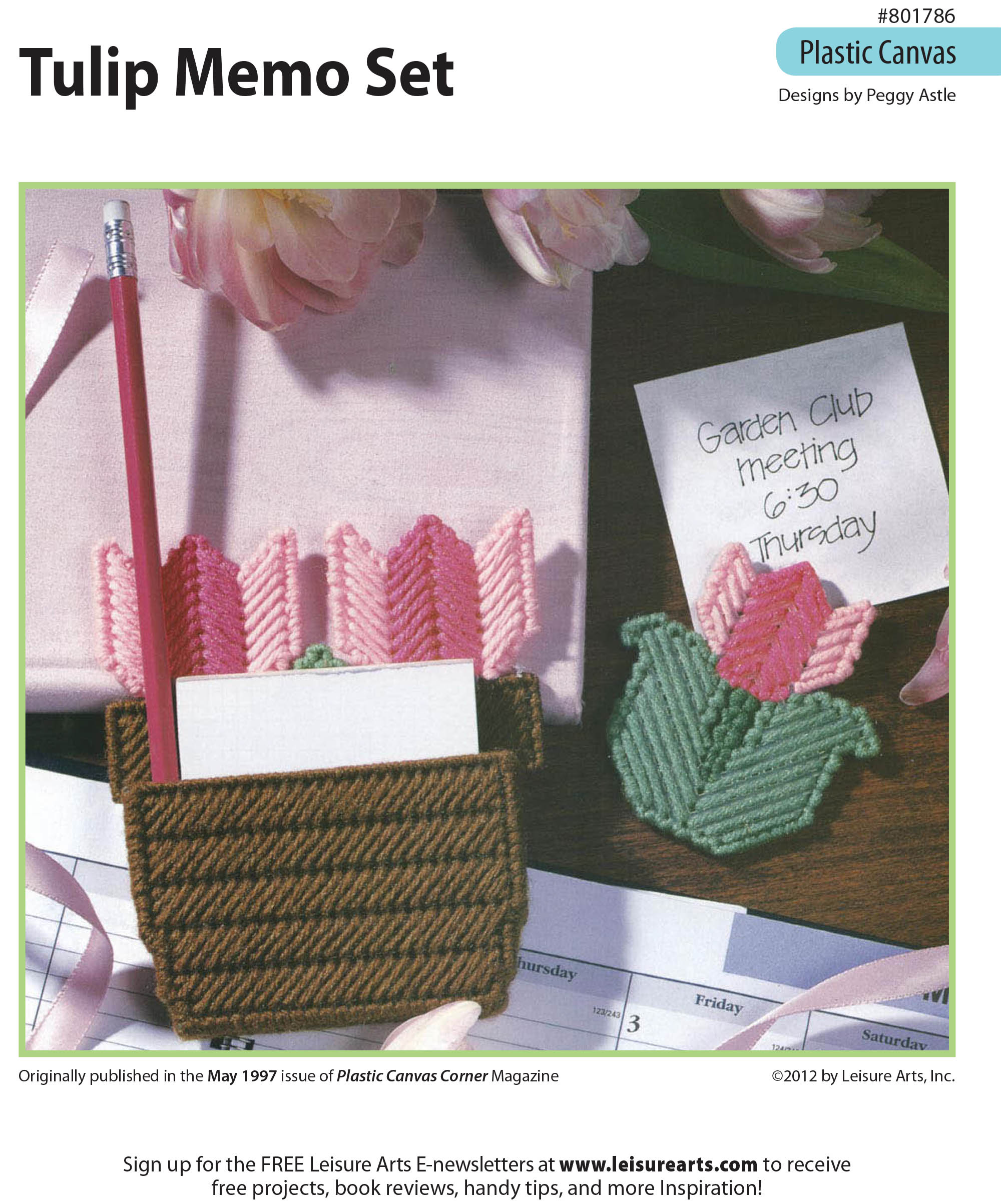 Leisure Arts Tulip Memo Set Plastic Canvas ePattern