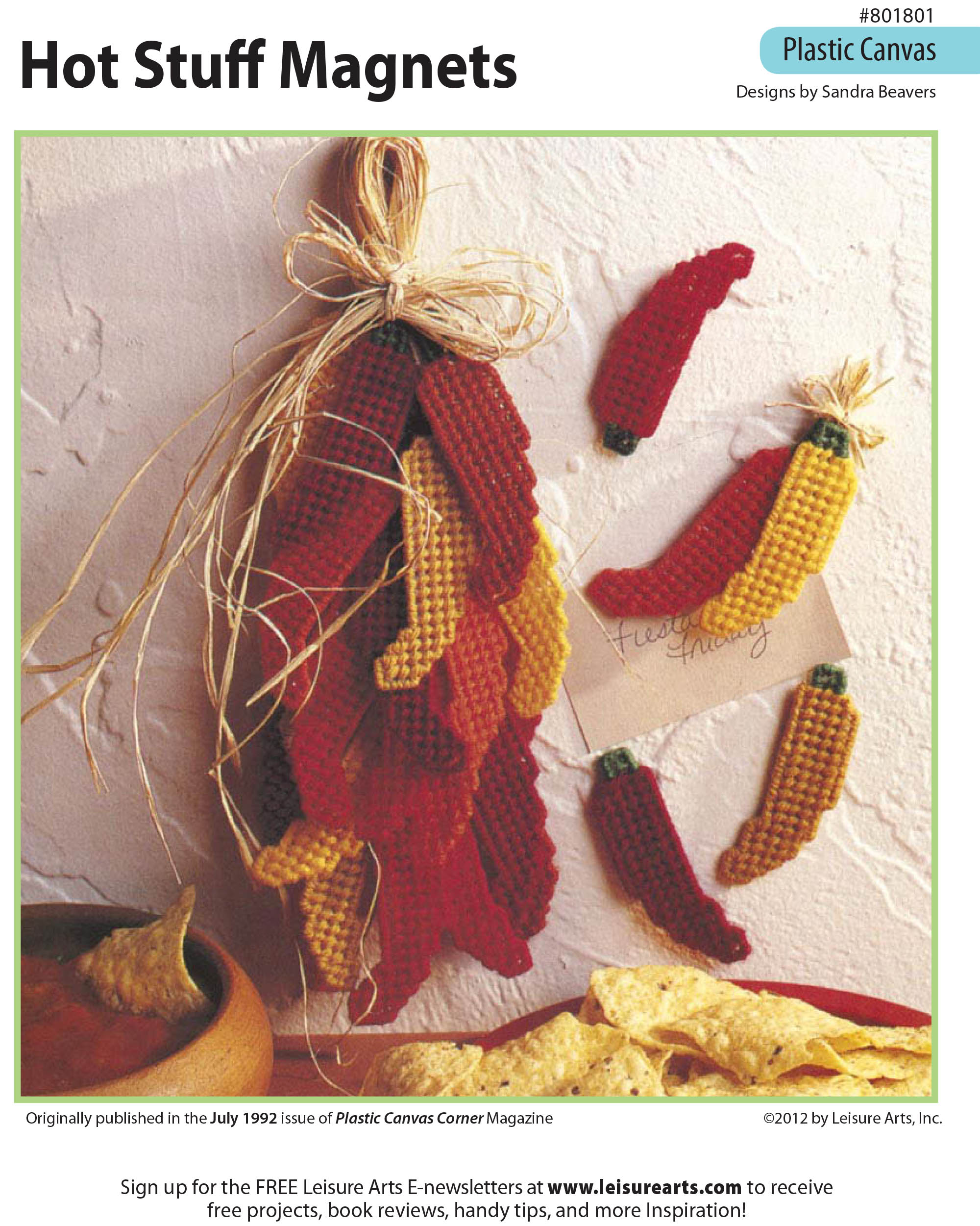 Leisure Arts Hot Stuff Magnets Plastic Canvas ePattern