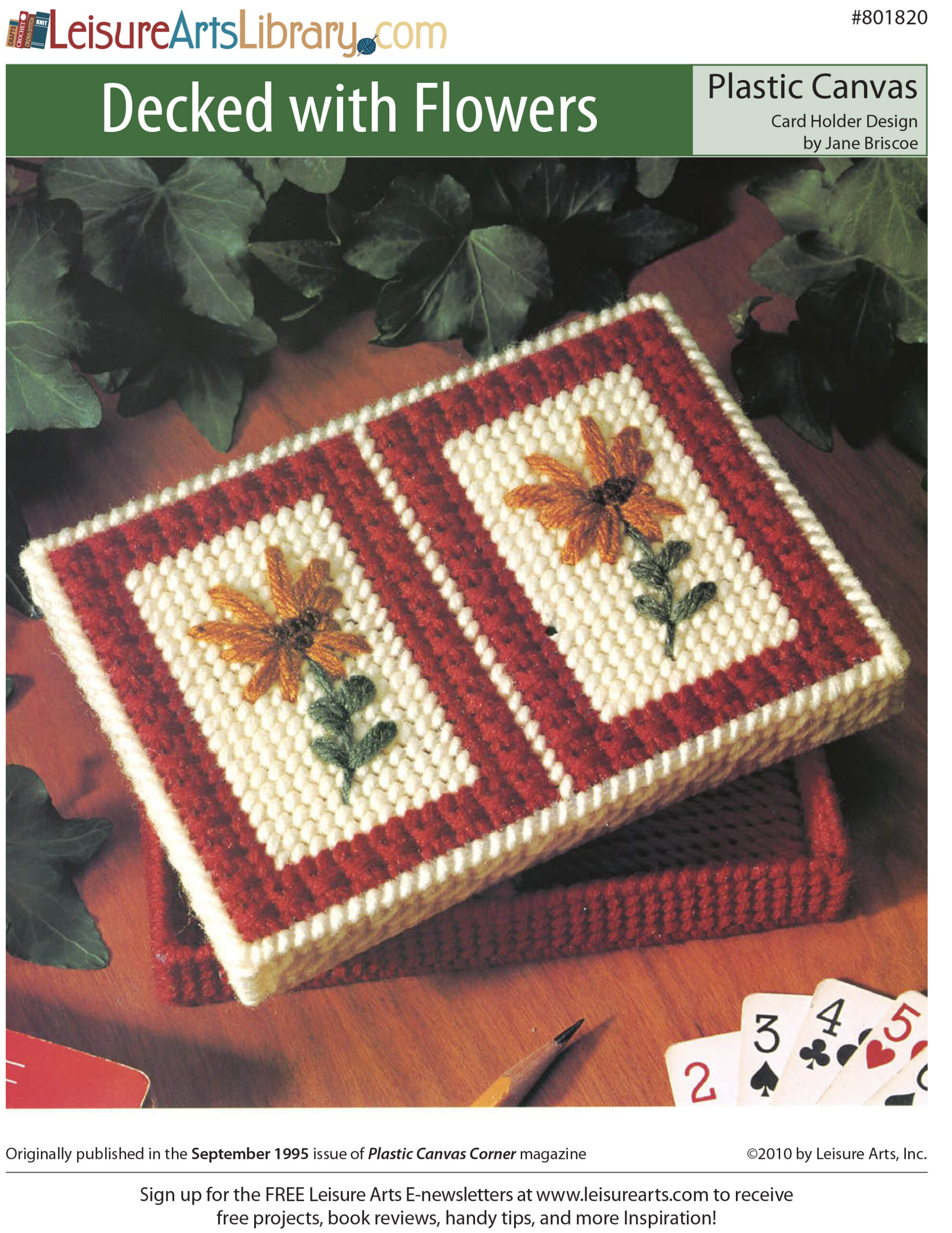 Leisure Arts Decked With Flowers Card Box Plastic Canvas ePattern