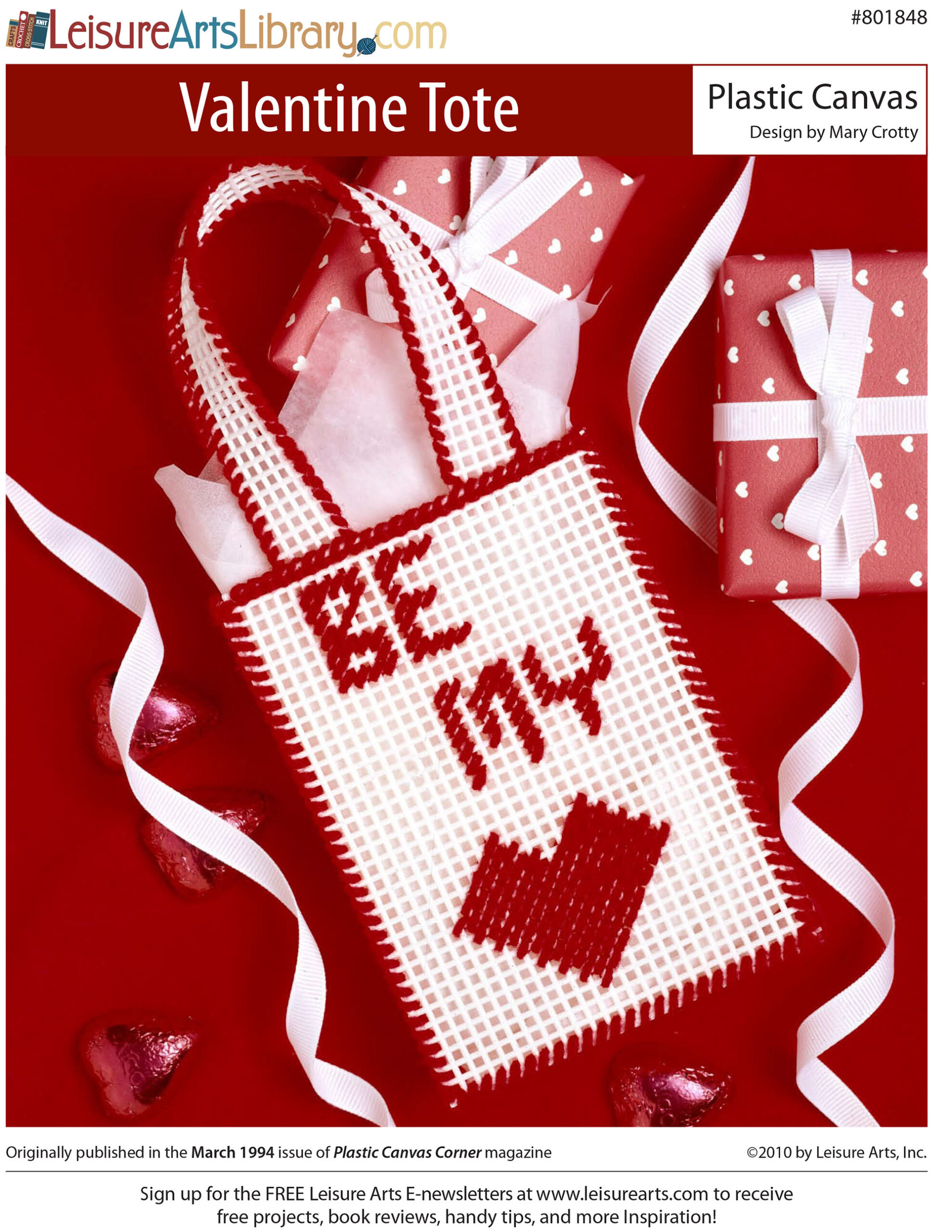 Leisure Arts Valentine Tote Plastic Canvas ePattern
